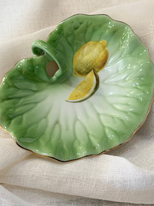 Vintage Green Lemon Plate