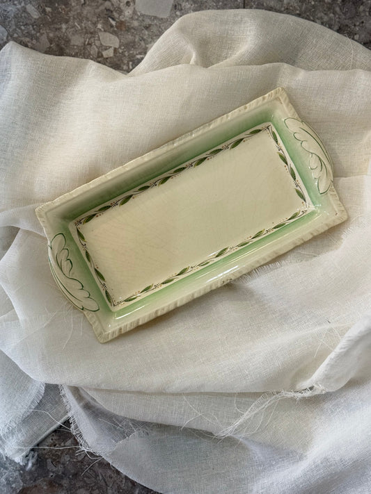 Vintage Green Leaf Plate