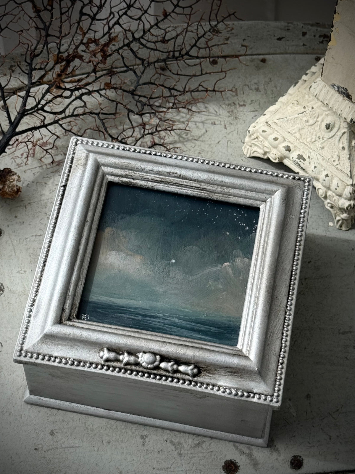 "The Sea and the Moon” series - #6 mini box seascape by Fonda Shae