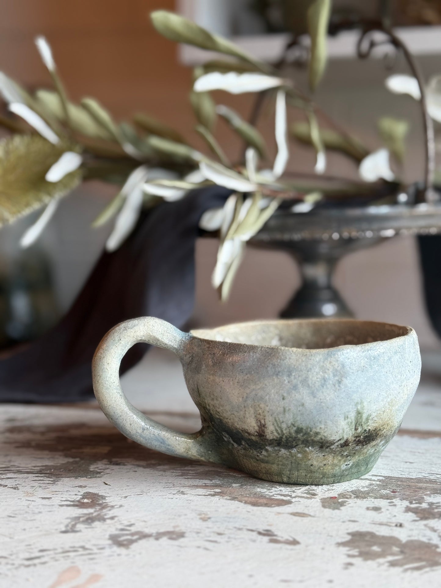 Linda Titow Art Teacup - Landscape Flowers