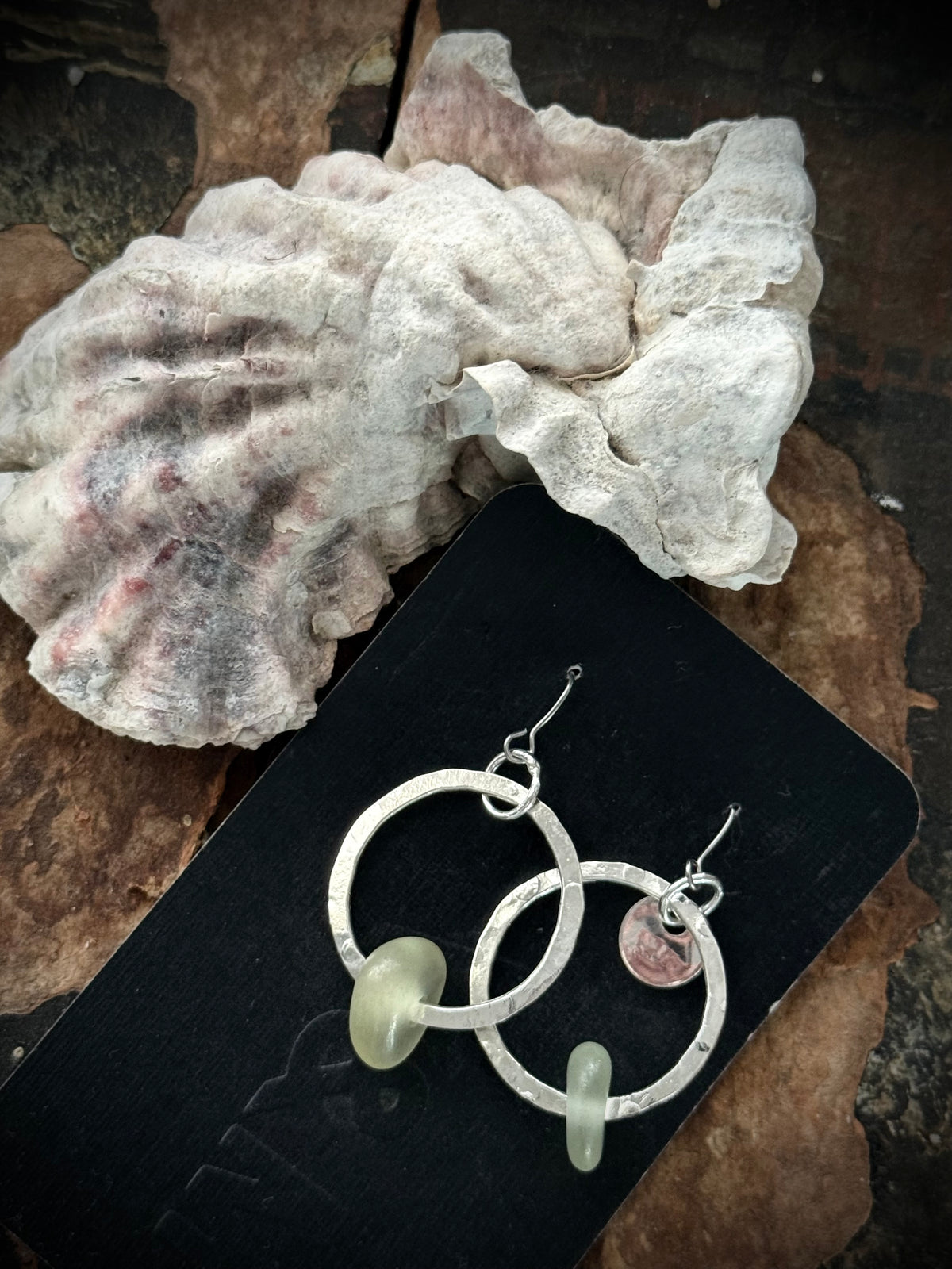 Art Jewellery - Seaglass Earrings - Silver