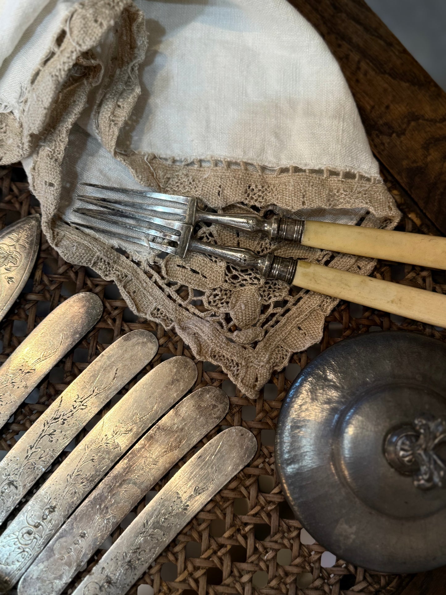 Vintage Bone-Handled Cutlery Set