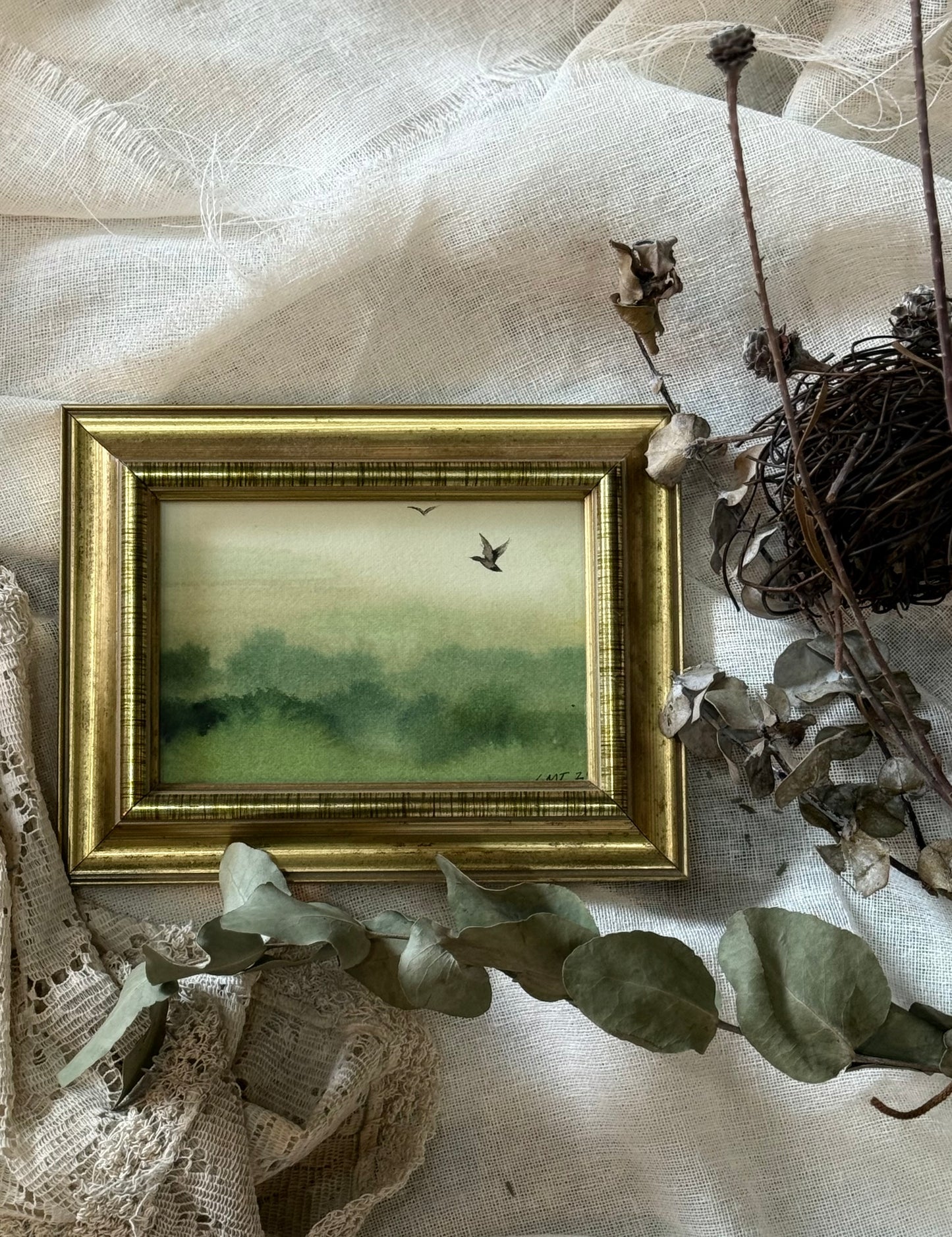 Water Colour; Flight Above the Canopy - Linda Titow
