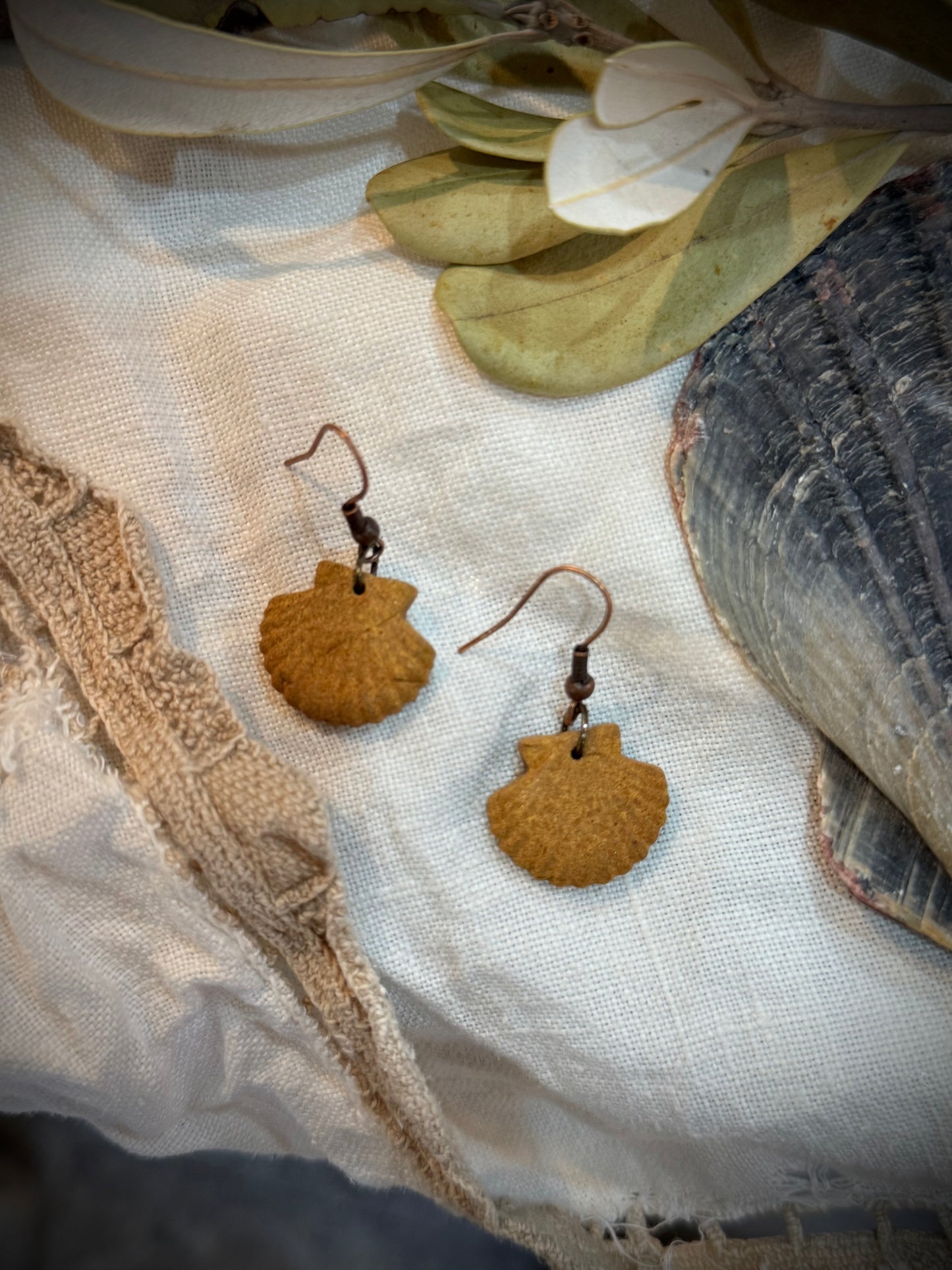 Seashell Copper Earrings - 3