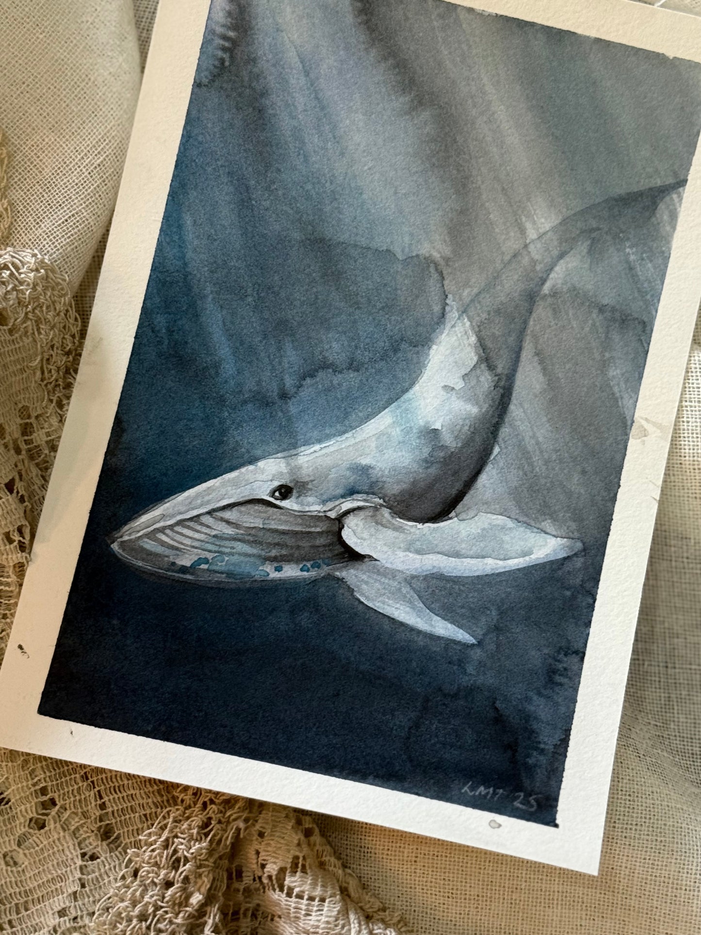 Water Colour; Ethereal Whale - unframed - Linda Titow