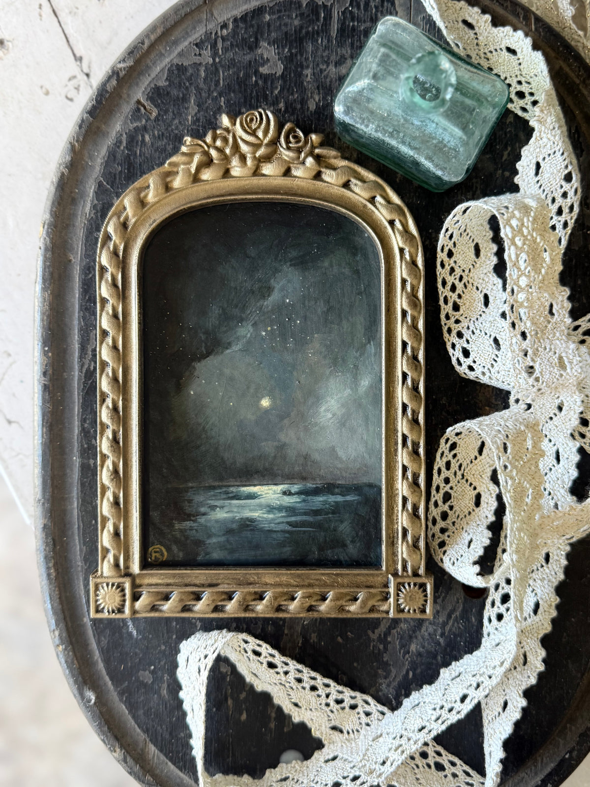 "The Sea and the Moon” series II - #1 mini arch seascape by Fonda Shae