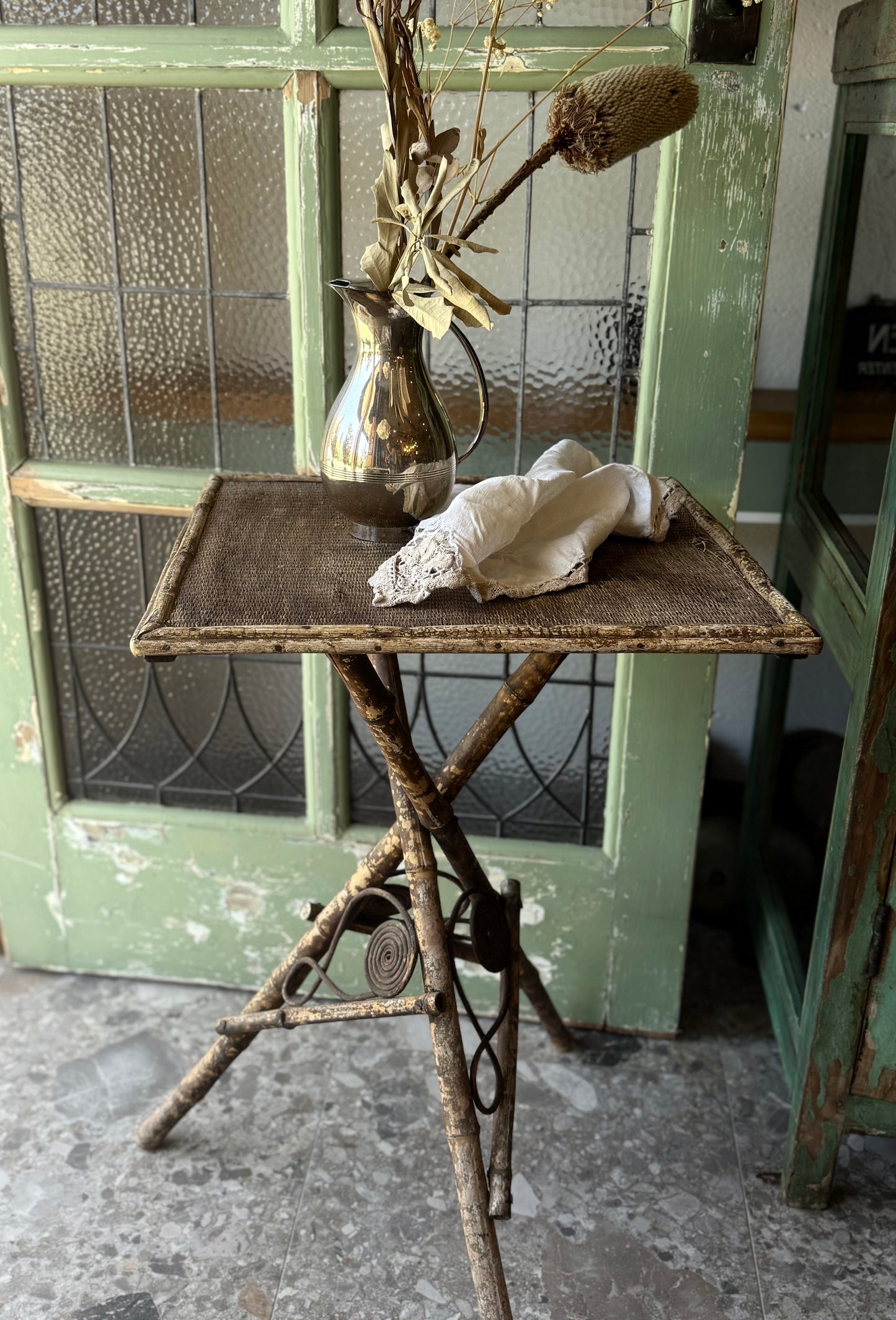 Tiger Cane Side Table