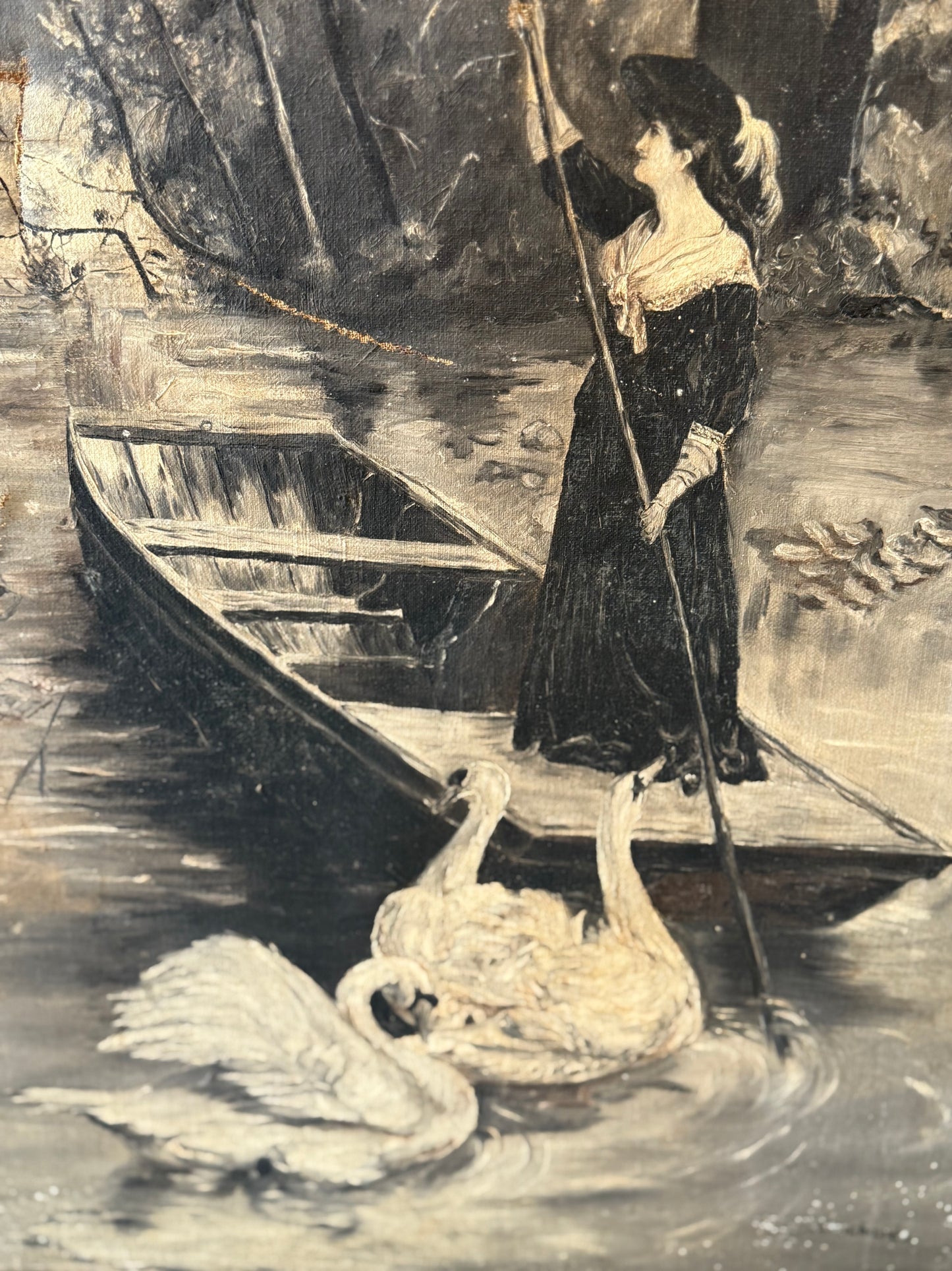 Antique Swan Painting