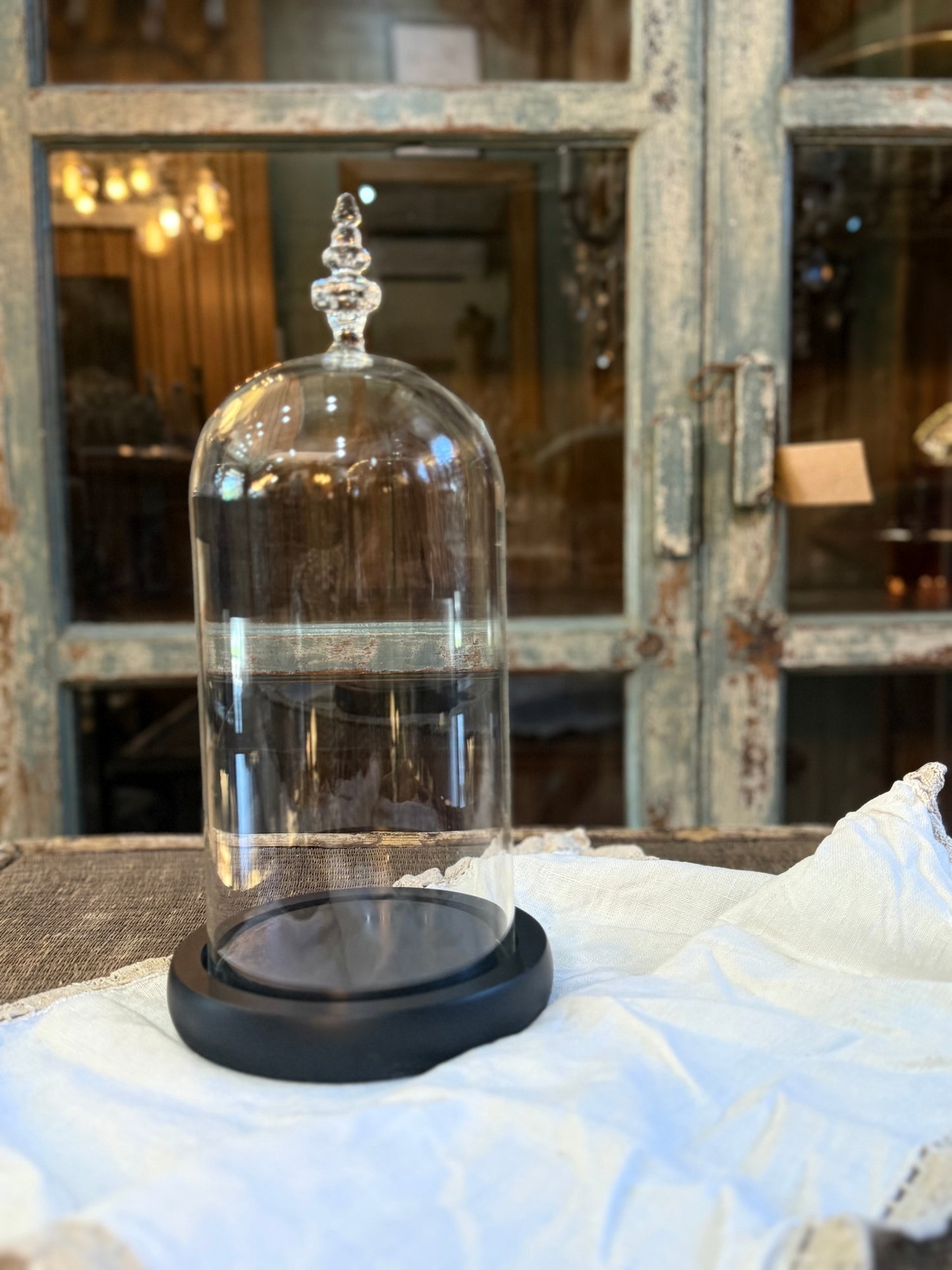 Medium Glass Dome Cloche and Base
