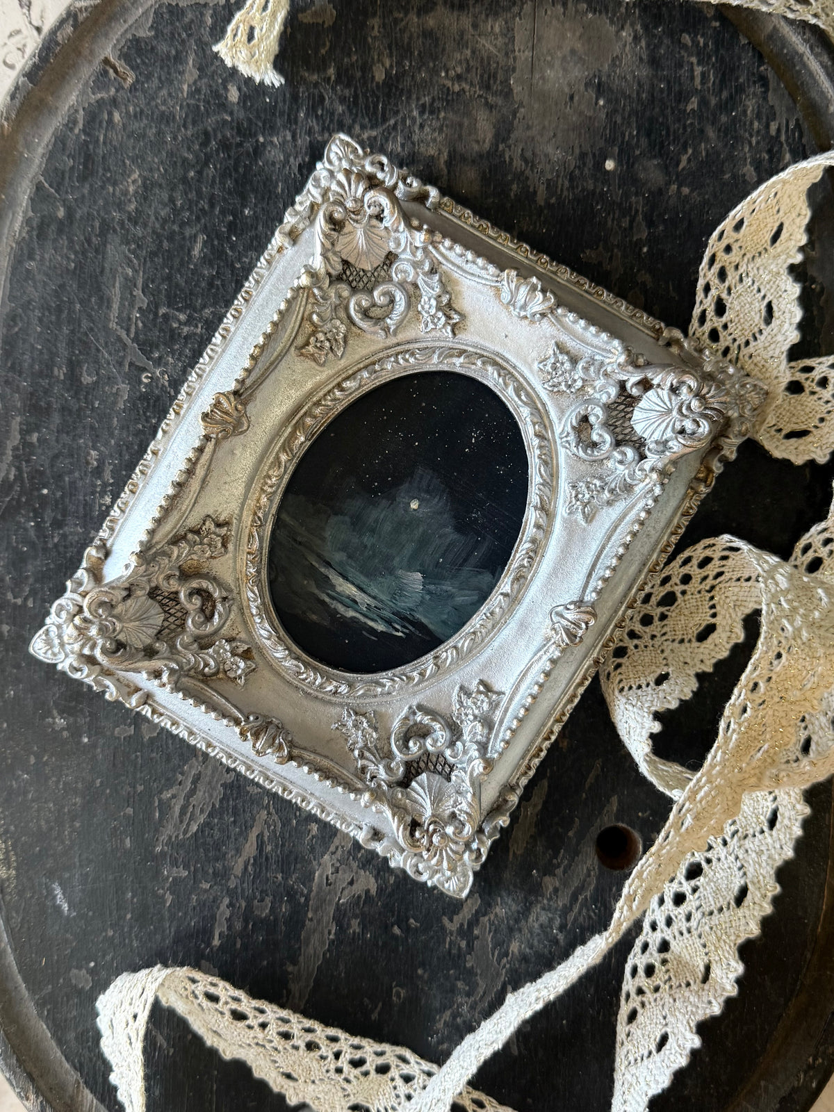 "The Sea and the Moon” series II - #6 mini oval seascape by Fonda Shae