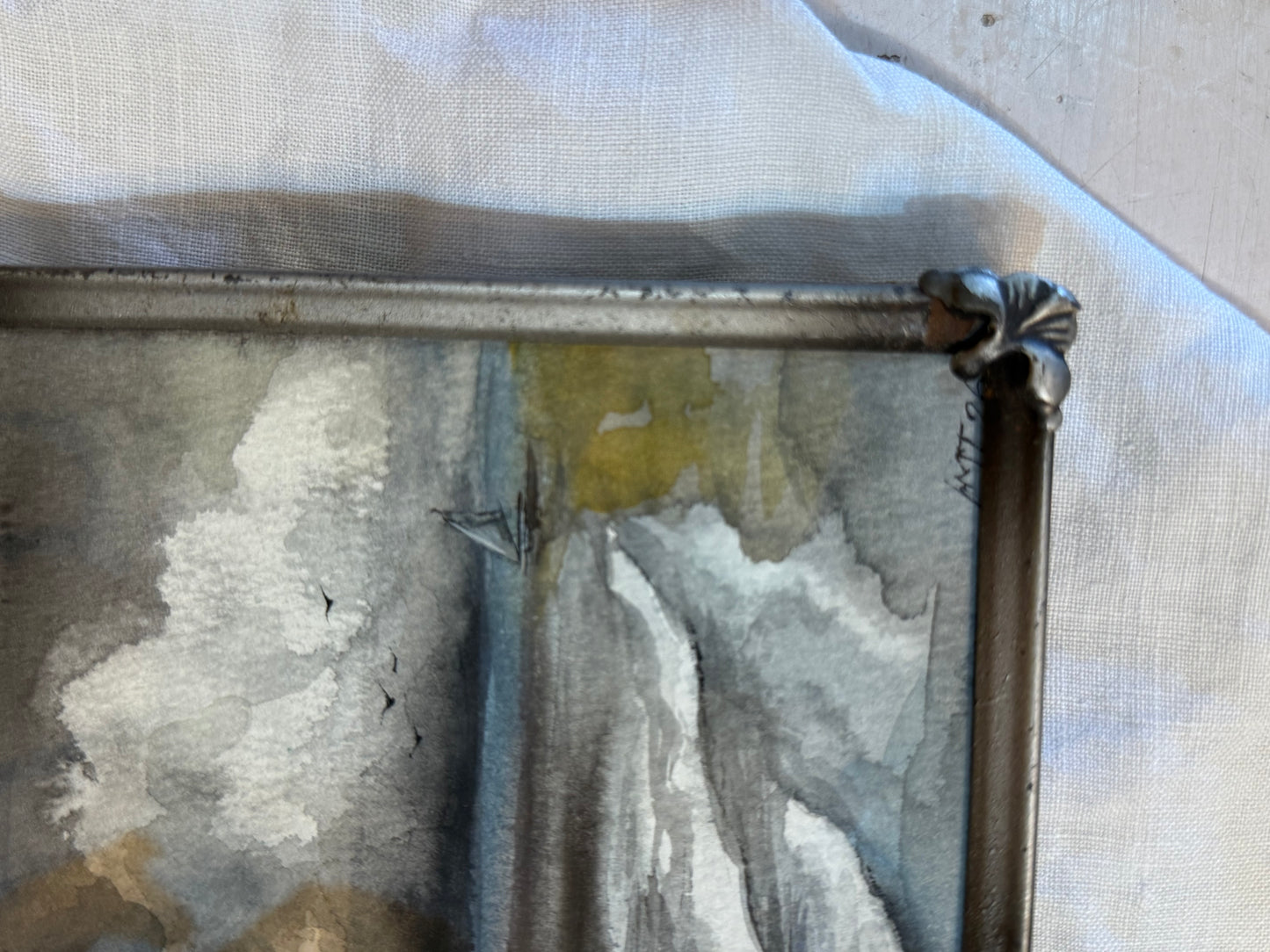 Water Colour; Autumn Mooring - framed - Linda Titow