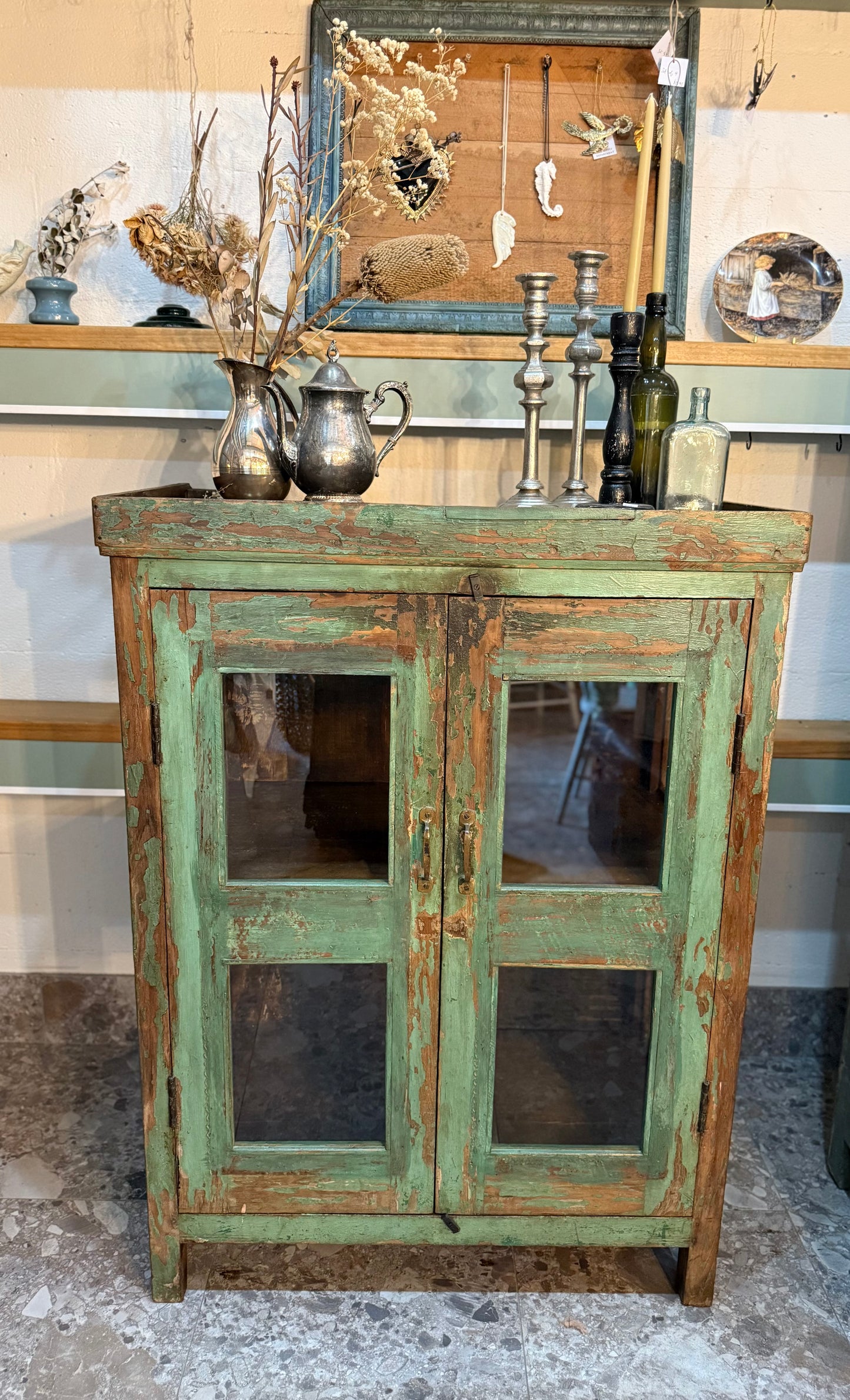 Small Vintage Glass Display Cabinet
