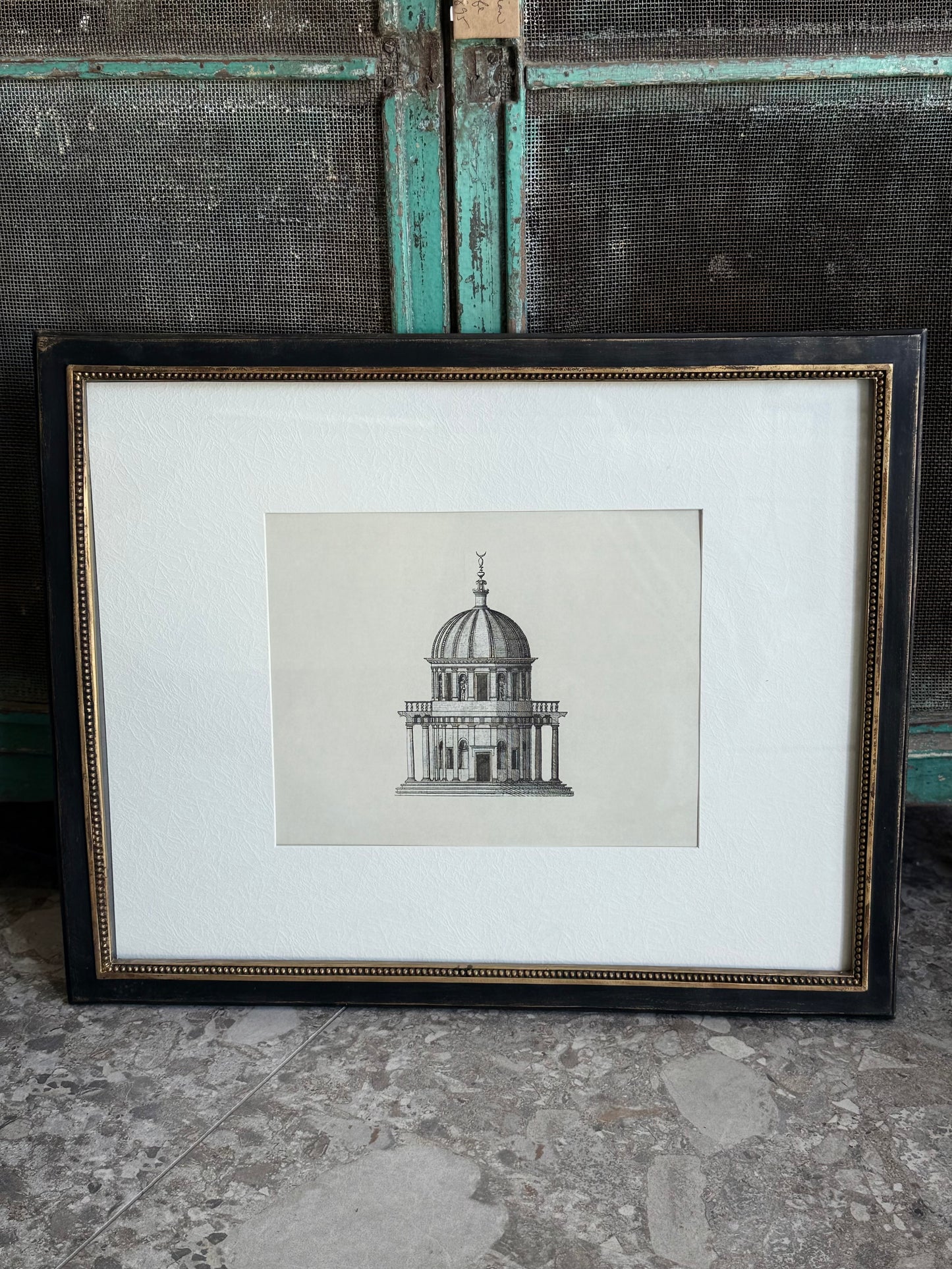 Antique Style Black Framed Print - large