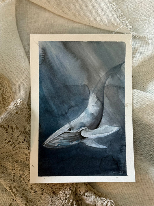 Water Colour; Ethereal Whale - unframed - Linda Titow