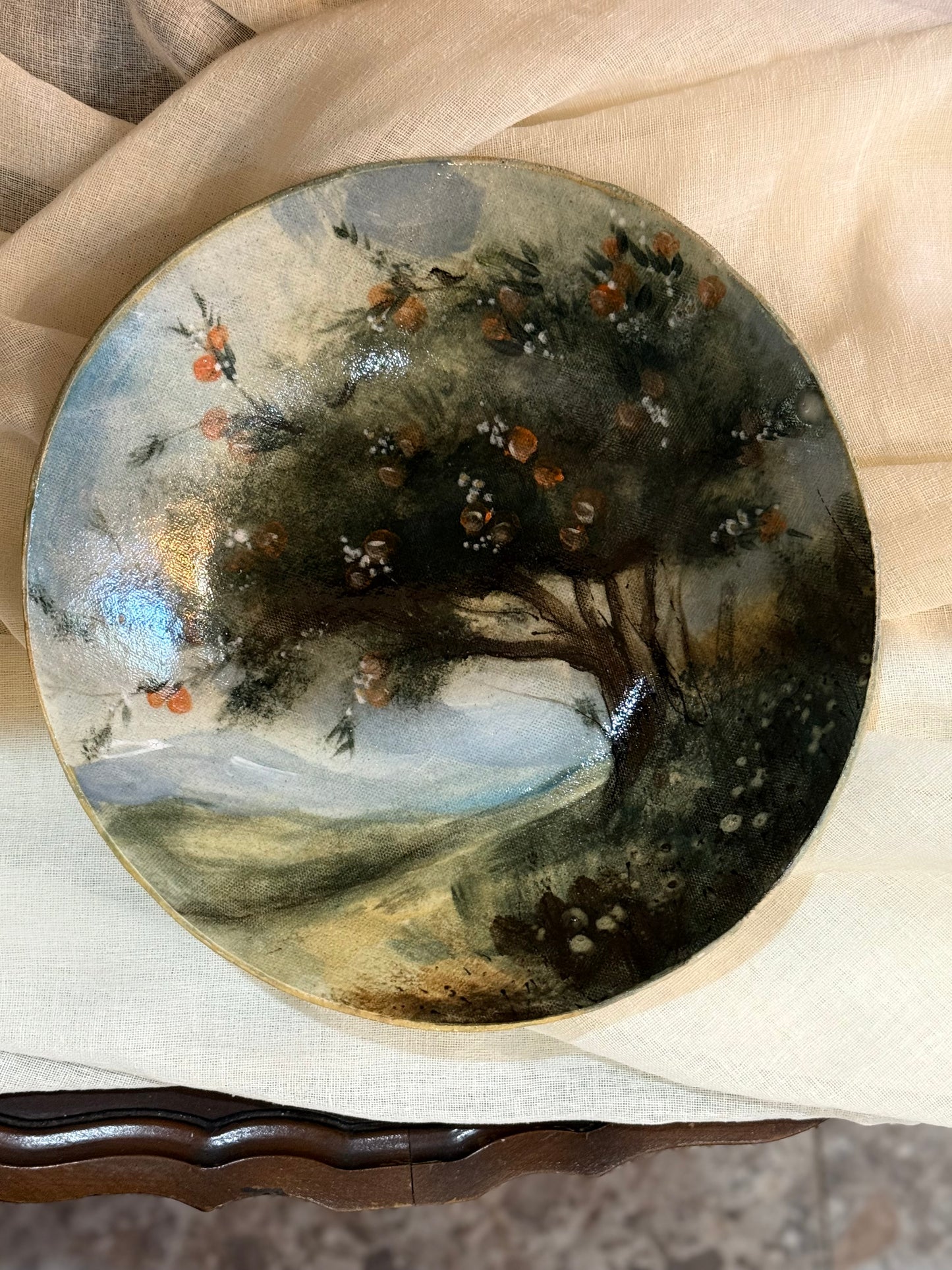 Linda Titow Art Bowl, large - Deep Forest Blossom