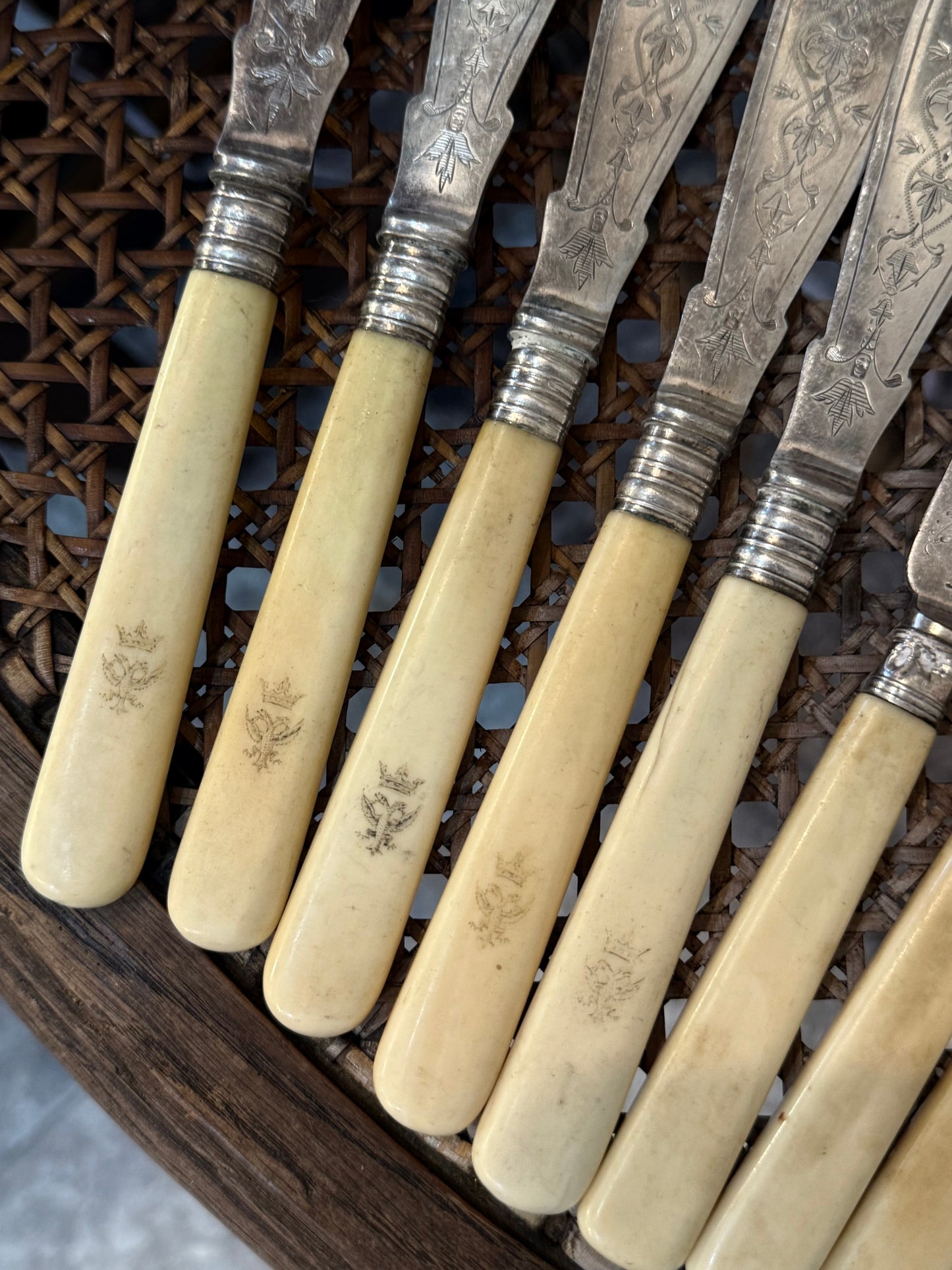 Vintage Bone-Handled Cutlery Set
