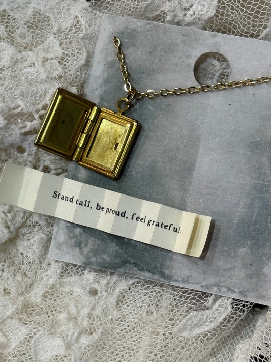 Engraved Wildflower Poppy Book Locket with Message