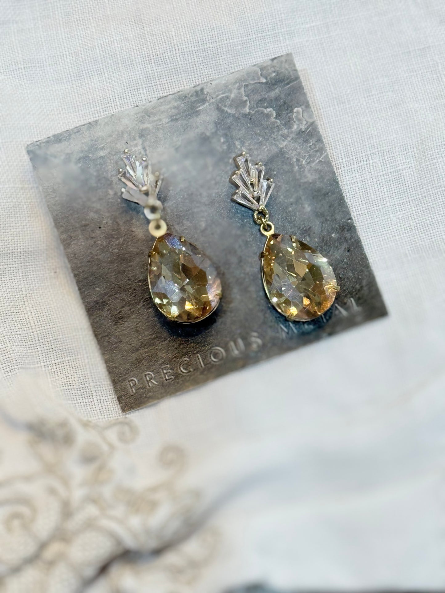 Champagne Crystal Teardrop Earrings