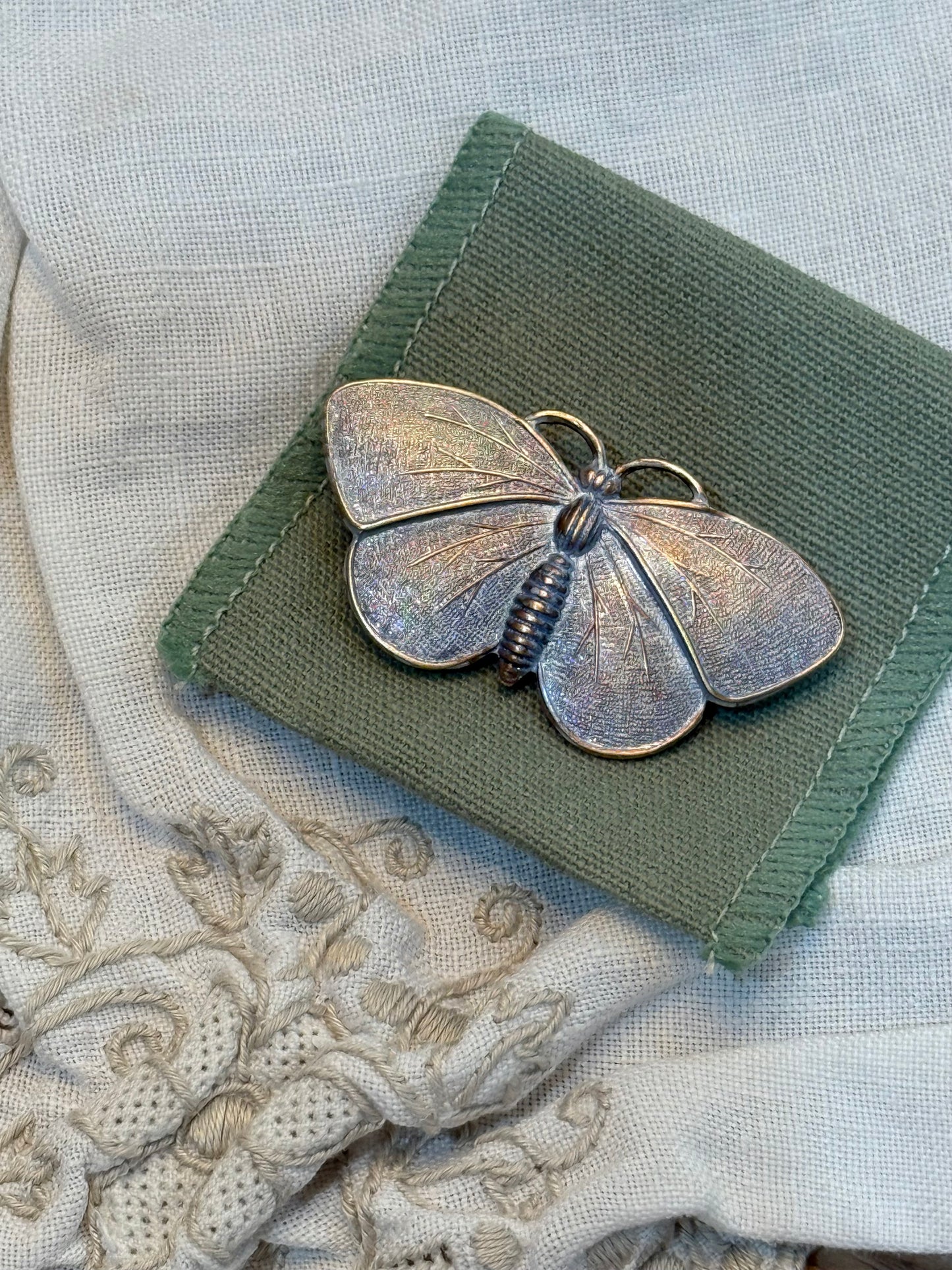 Antique Style Moth Butterfly Brooch
