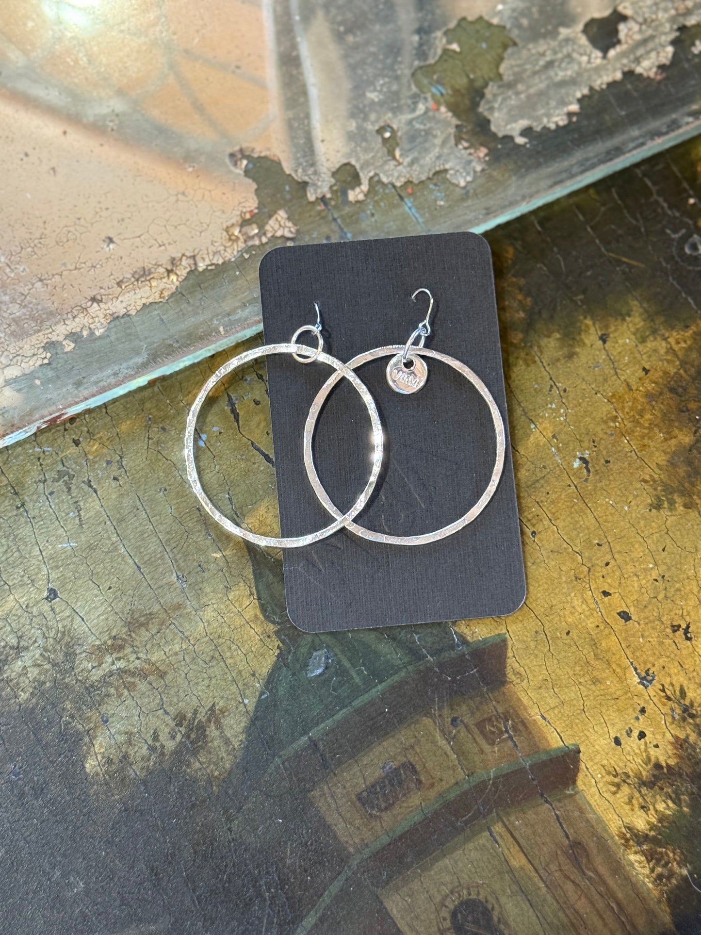 Art Jewellery - Silver Earrings - round large