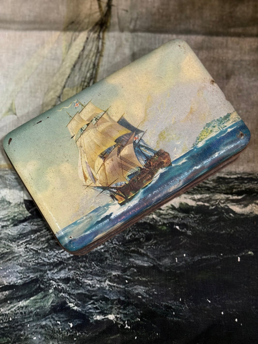 Vintage Galleon Sail Ship Tin