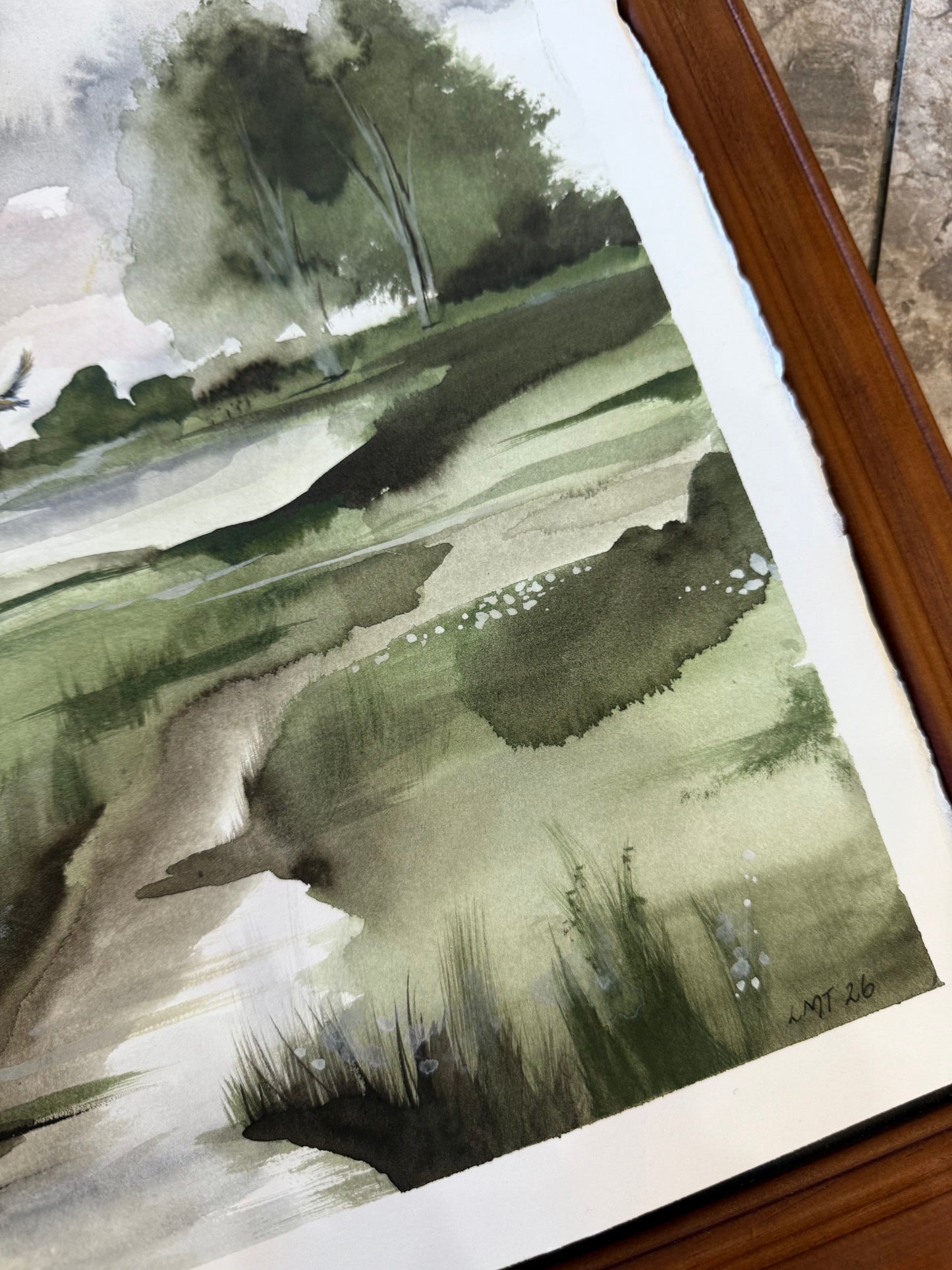 Water Colour; Ducks on the Pond - unframed - Linda Titow
