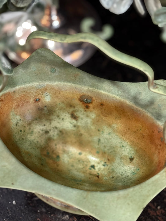 Vintage Green Patina Dish