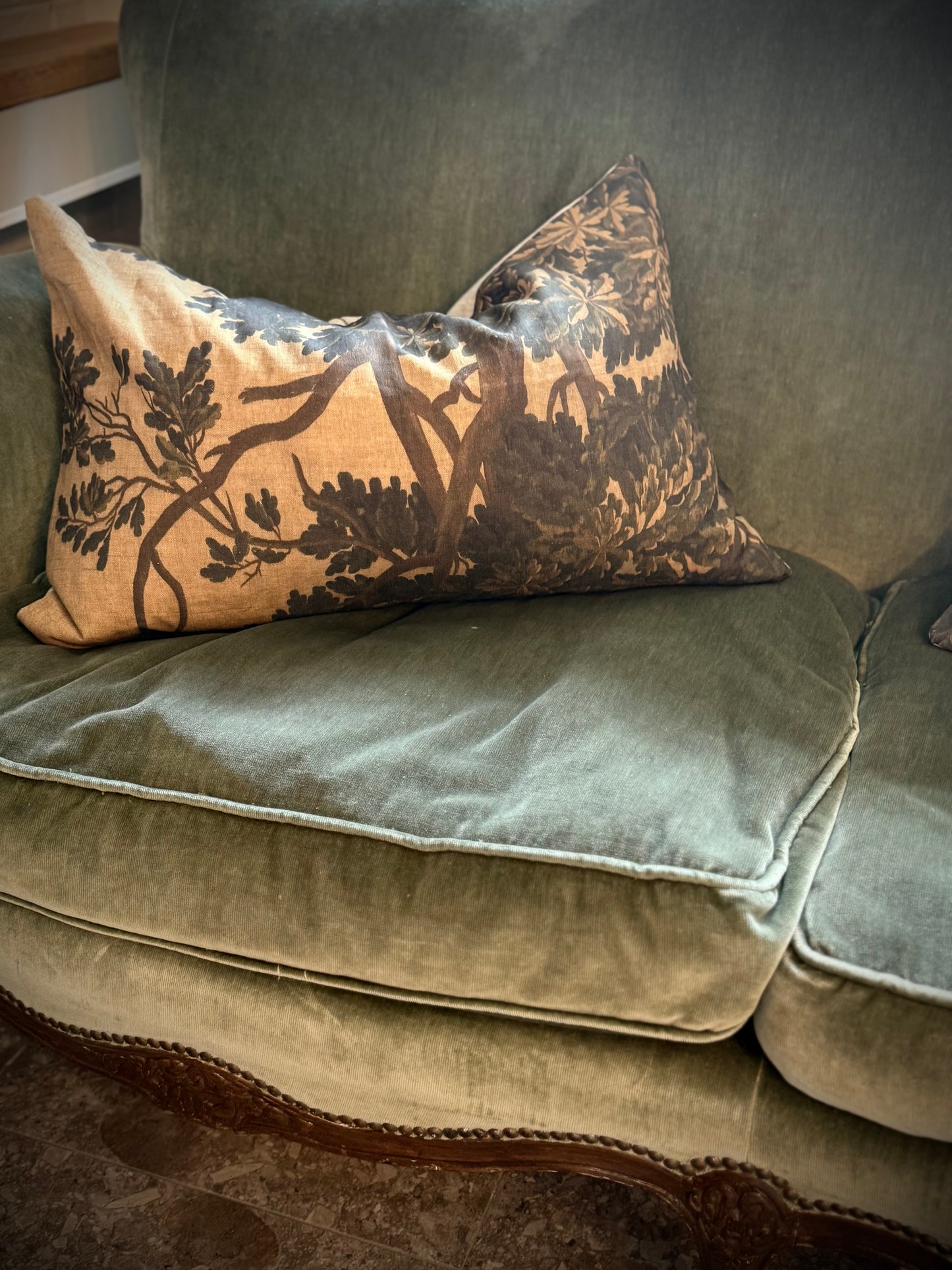 Golden Tapestry Linen Cushion - 60cmx40cm