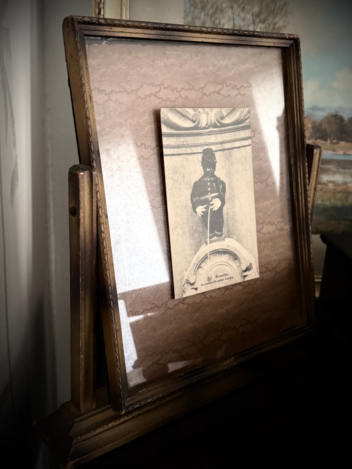 Vintage Framed French Postcard - Bruxelles