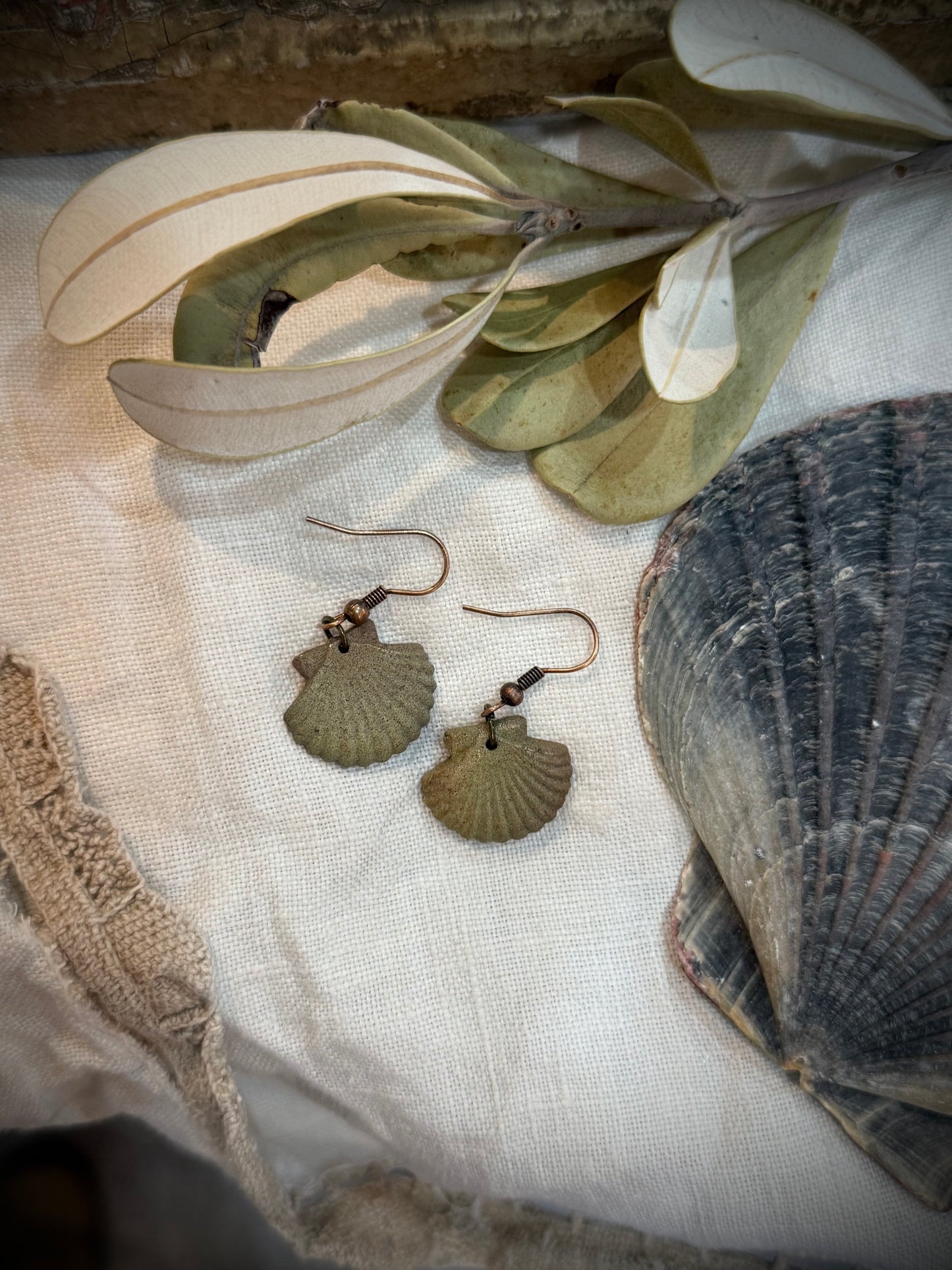 Seashell Copper Earrings - 2