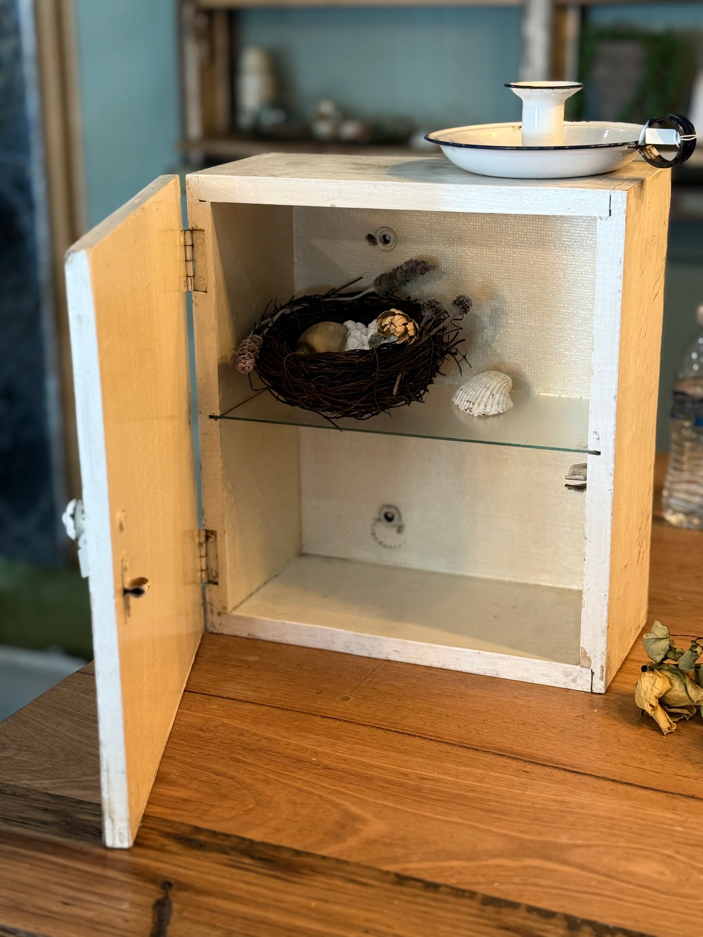 Small Vintage Cream Cabinet
