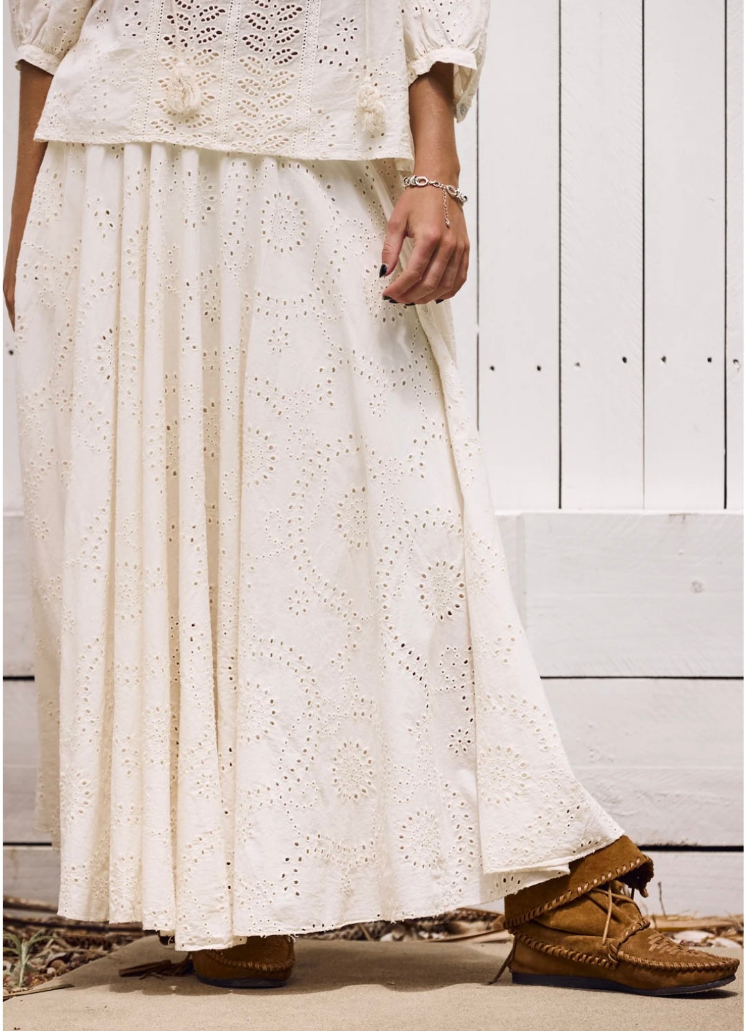 mamapapa - Broderie skirt - off white