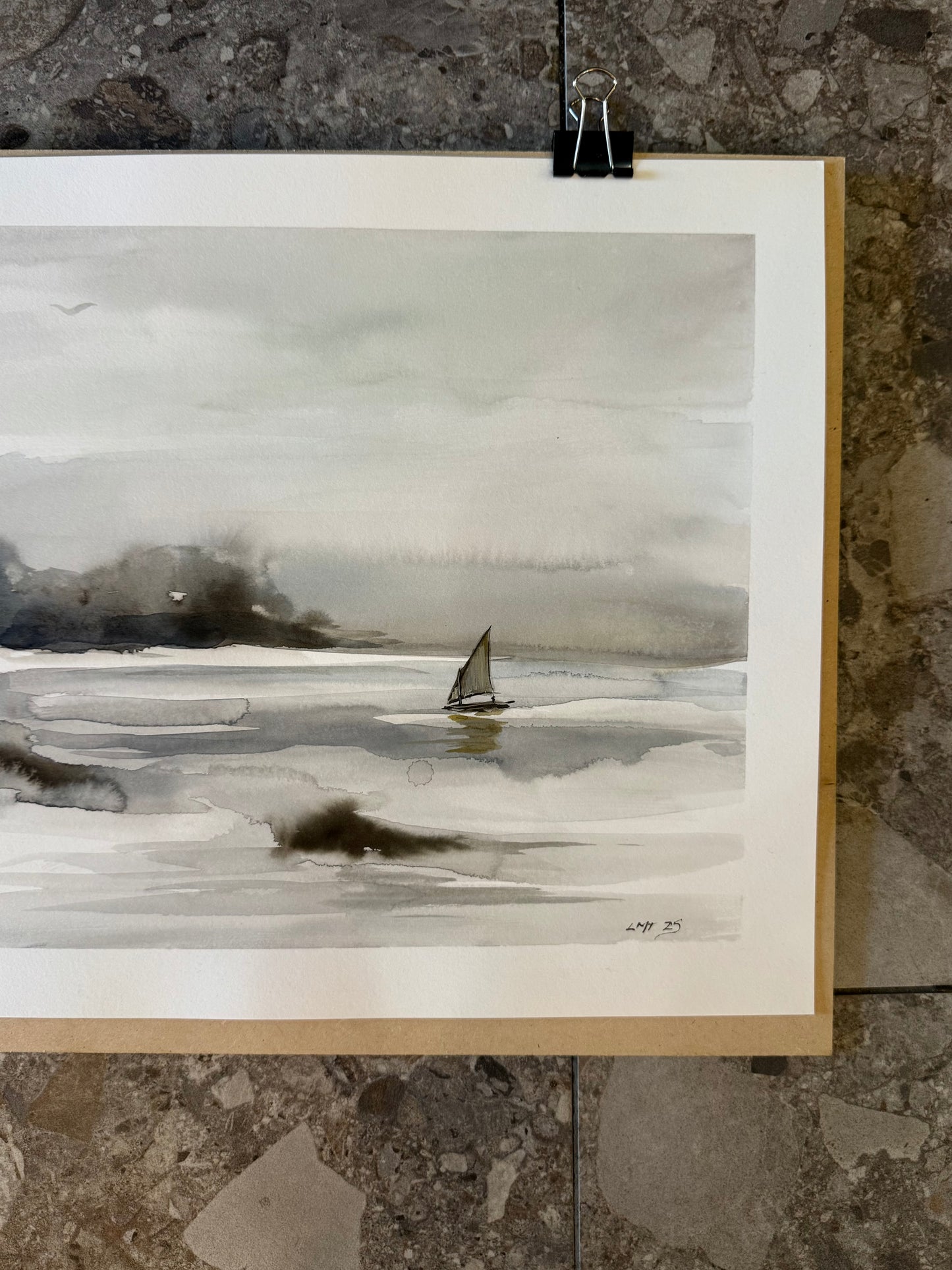 Water Colour; Sailing Sea - unframed - Linda Titow
