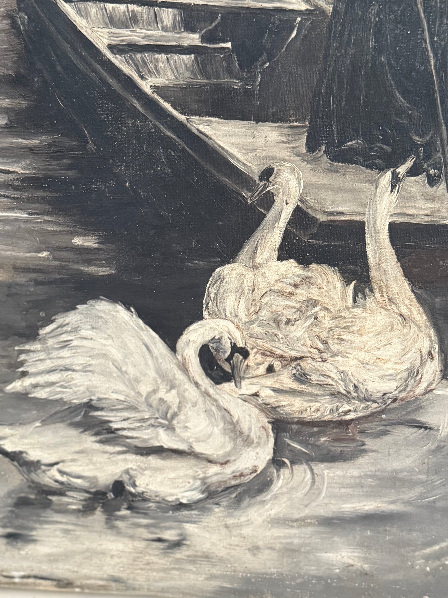 Antique Swan Painting