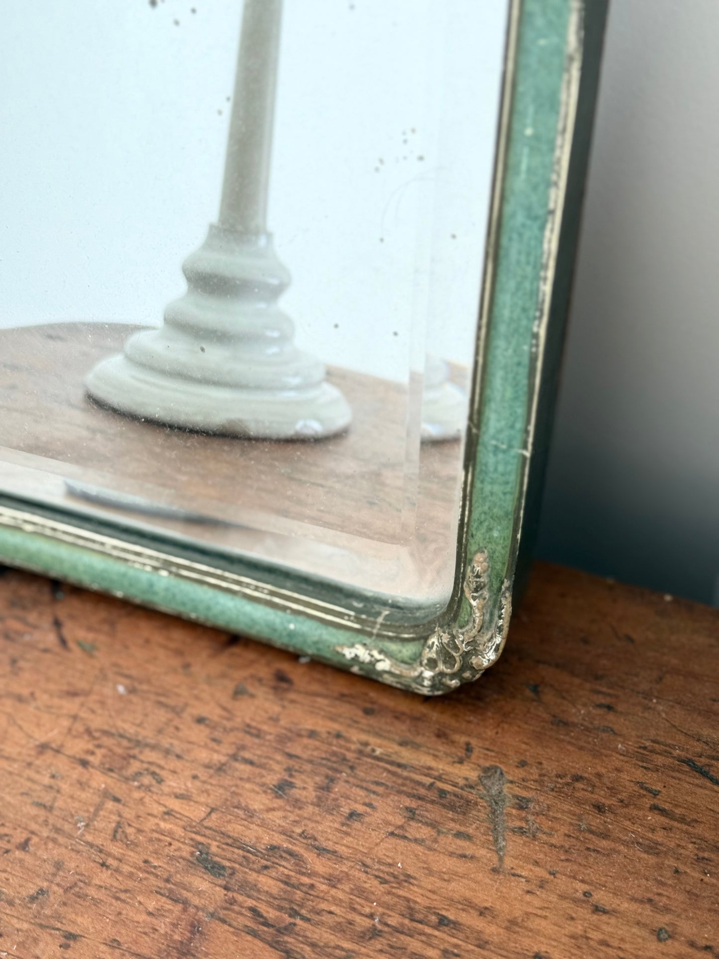 Vintage Barbola Mirror- green