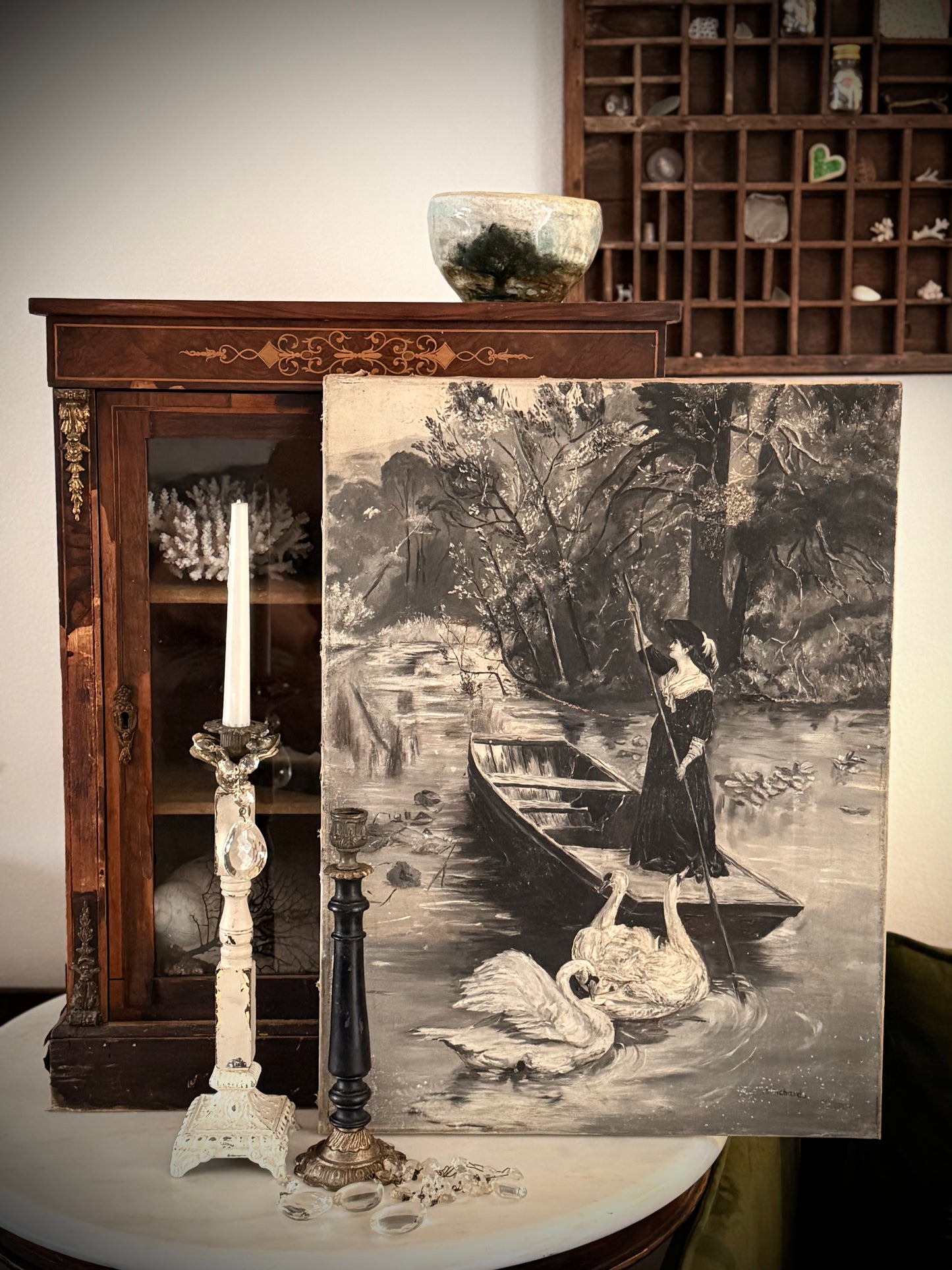 Antique Swan Painting