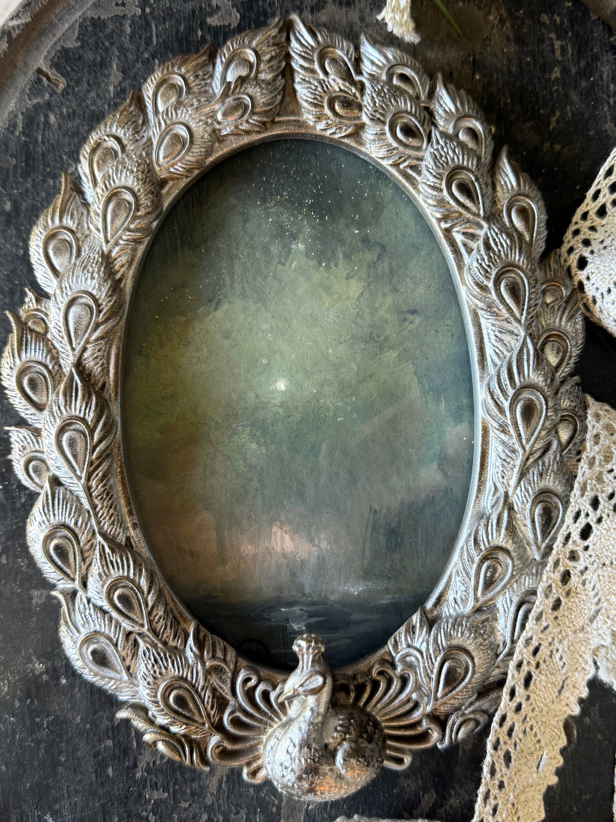 "The Sea and the Moon” series II - #4 mini oval seascape by Fonda Shae