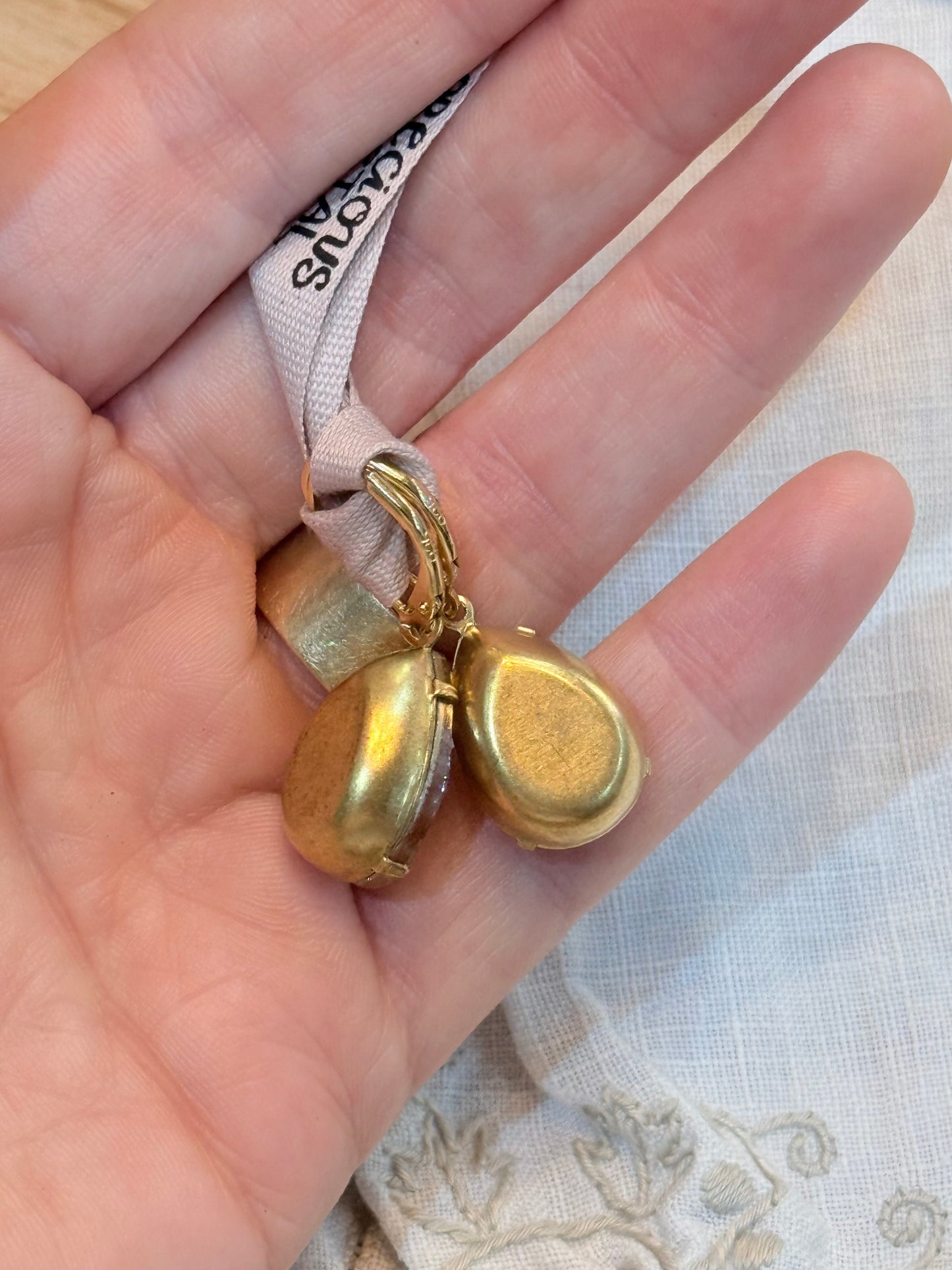 Vintage Champagne Teardrop Earrings