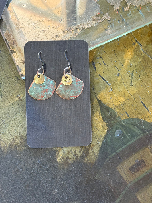 Art Jewellery - Church Roof Patina Earrings - fan