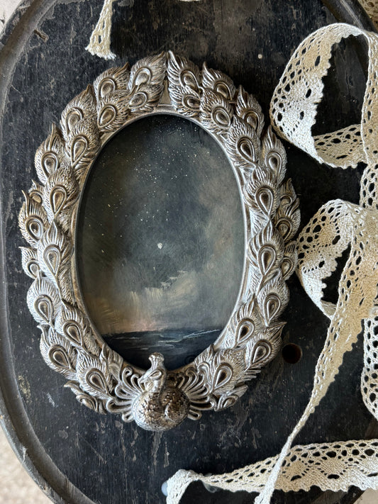 "The Sea and the Moon” series II - #5 mini oval seascape by Fonda Shae