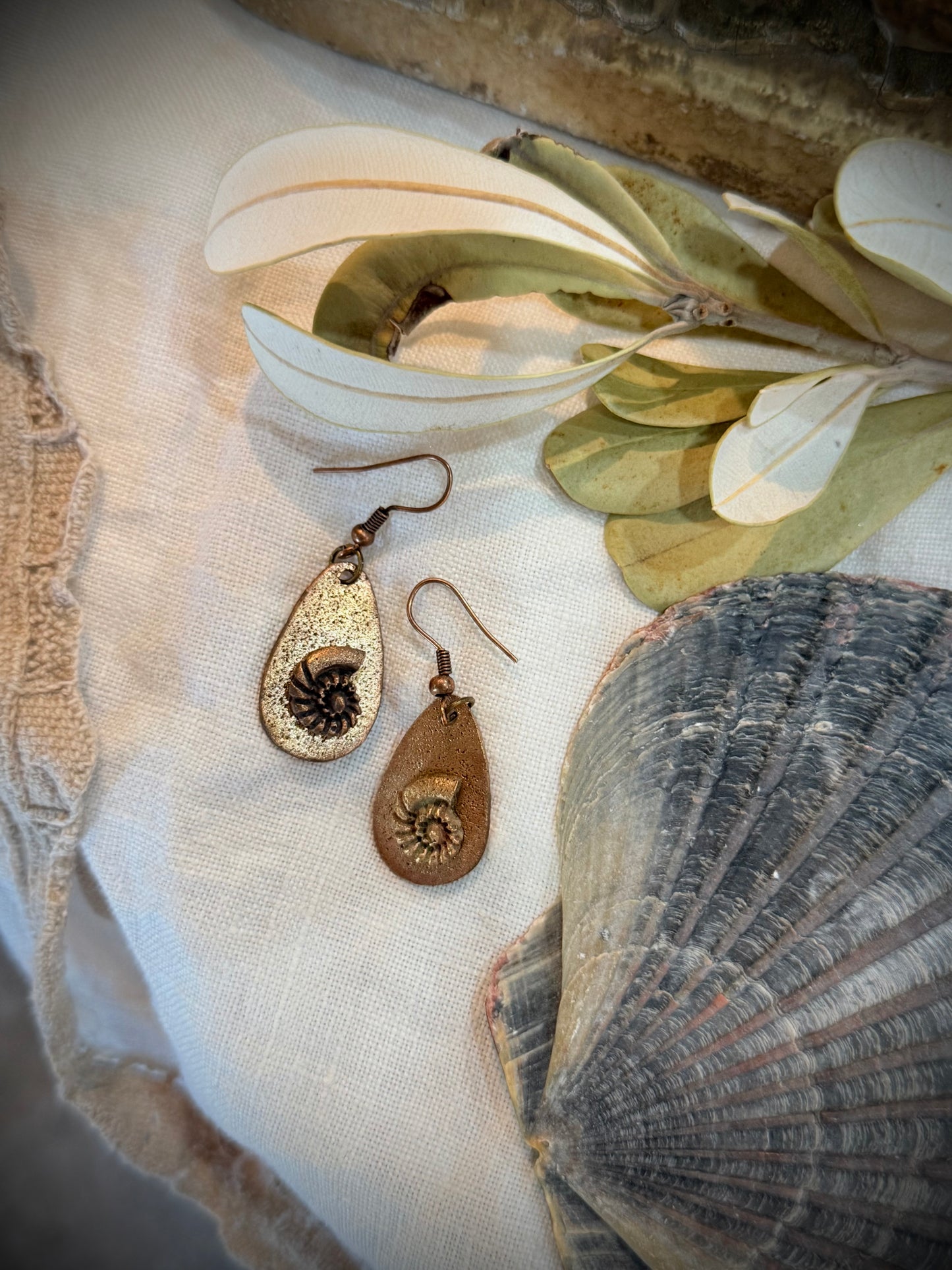 Seashell Copper Earrings - 5