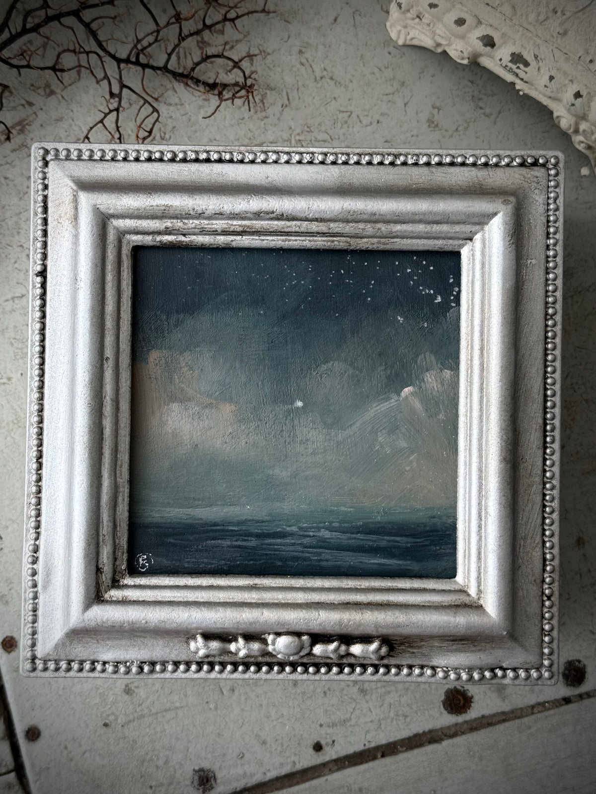 "The Sea and the Moon” series - #6 mini box seascape by Fonda Shae