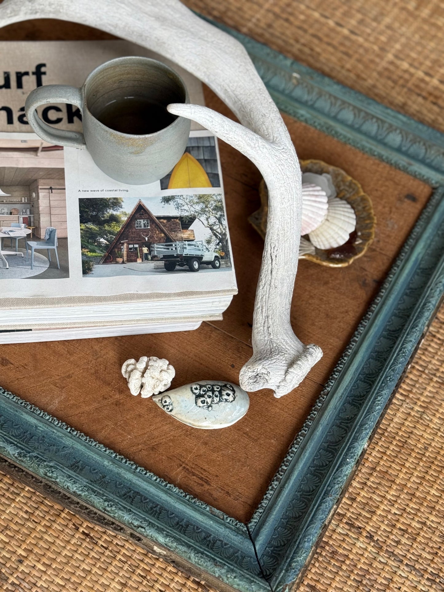 Vintage Green Framed Tray