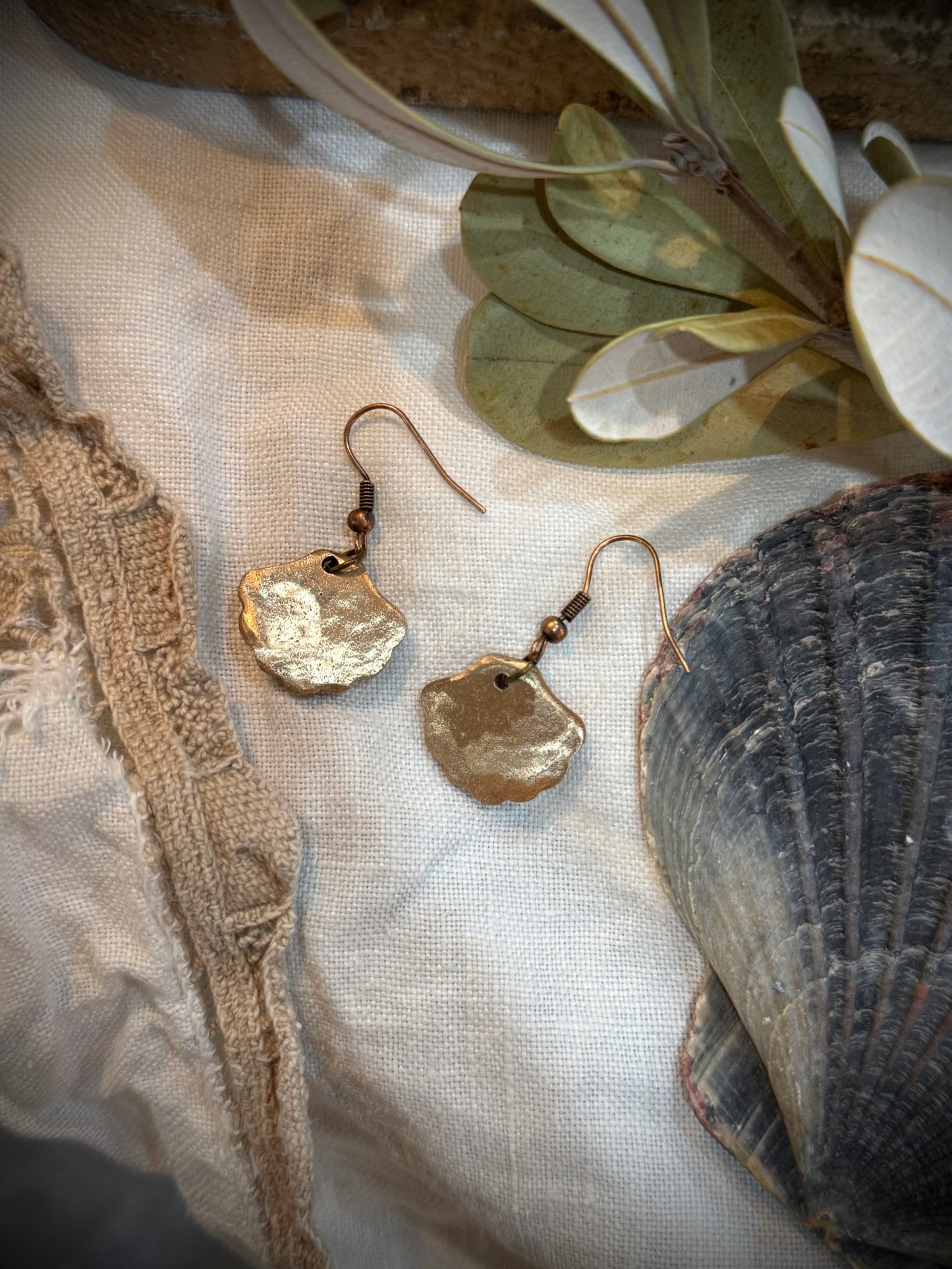 Seashell Copper Earrings - 1
