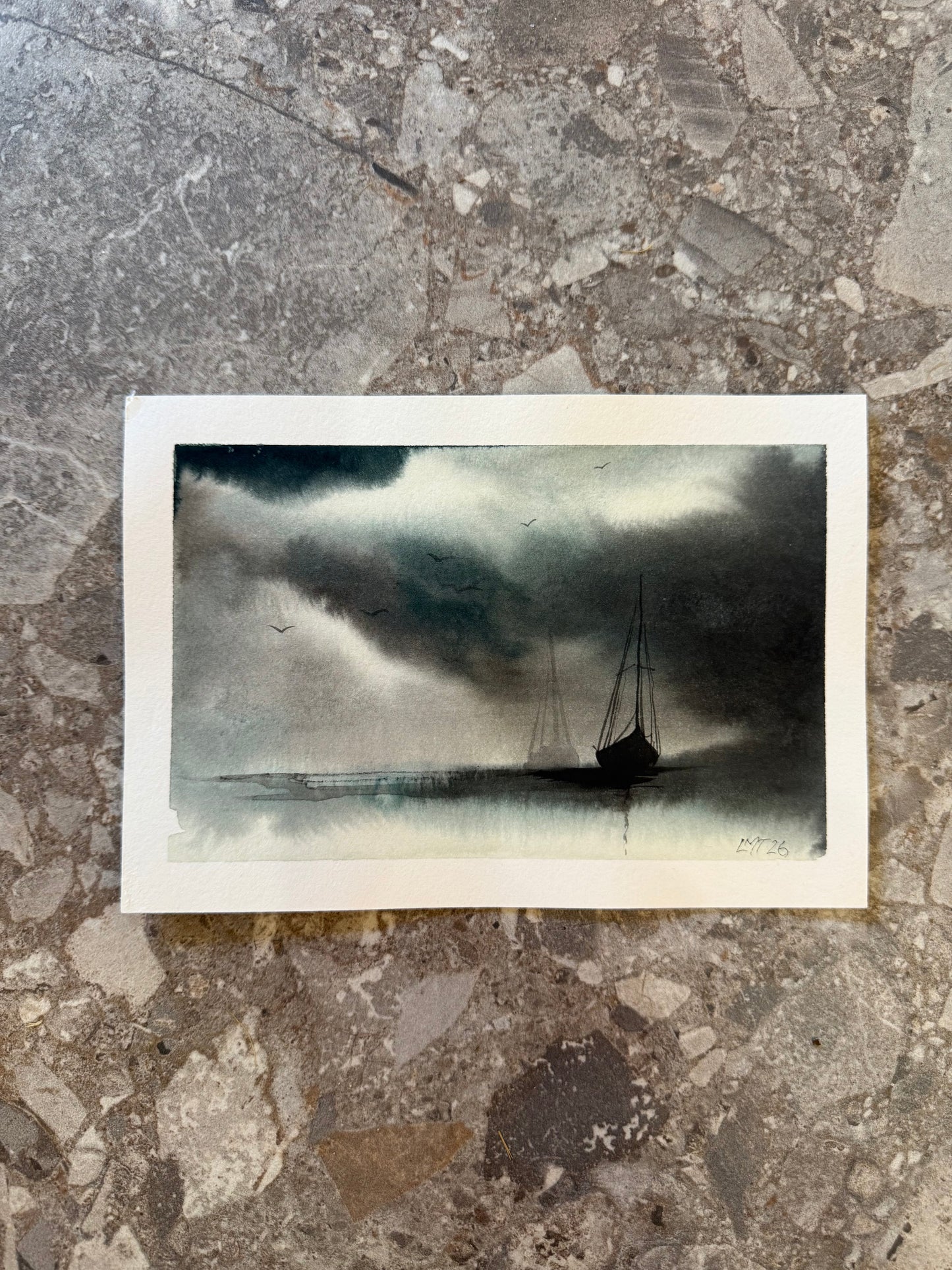 Water Colour; Ship Shadow - unframed - Linda Titow