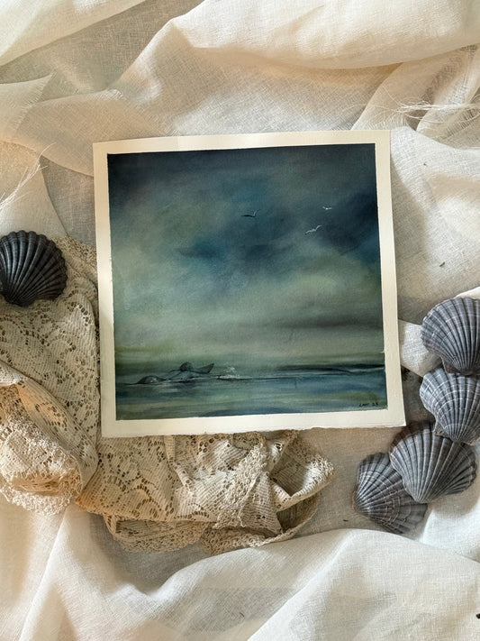 Water Colour; The Paddle Out - unframed - Linda Titow