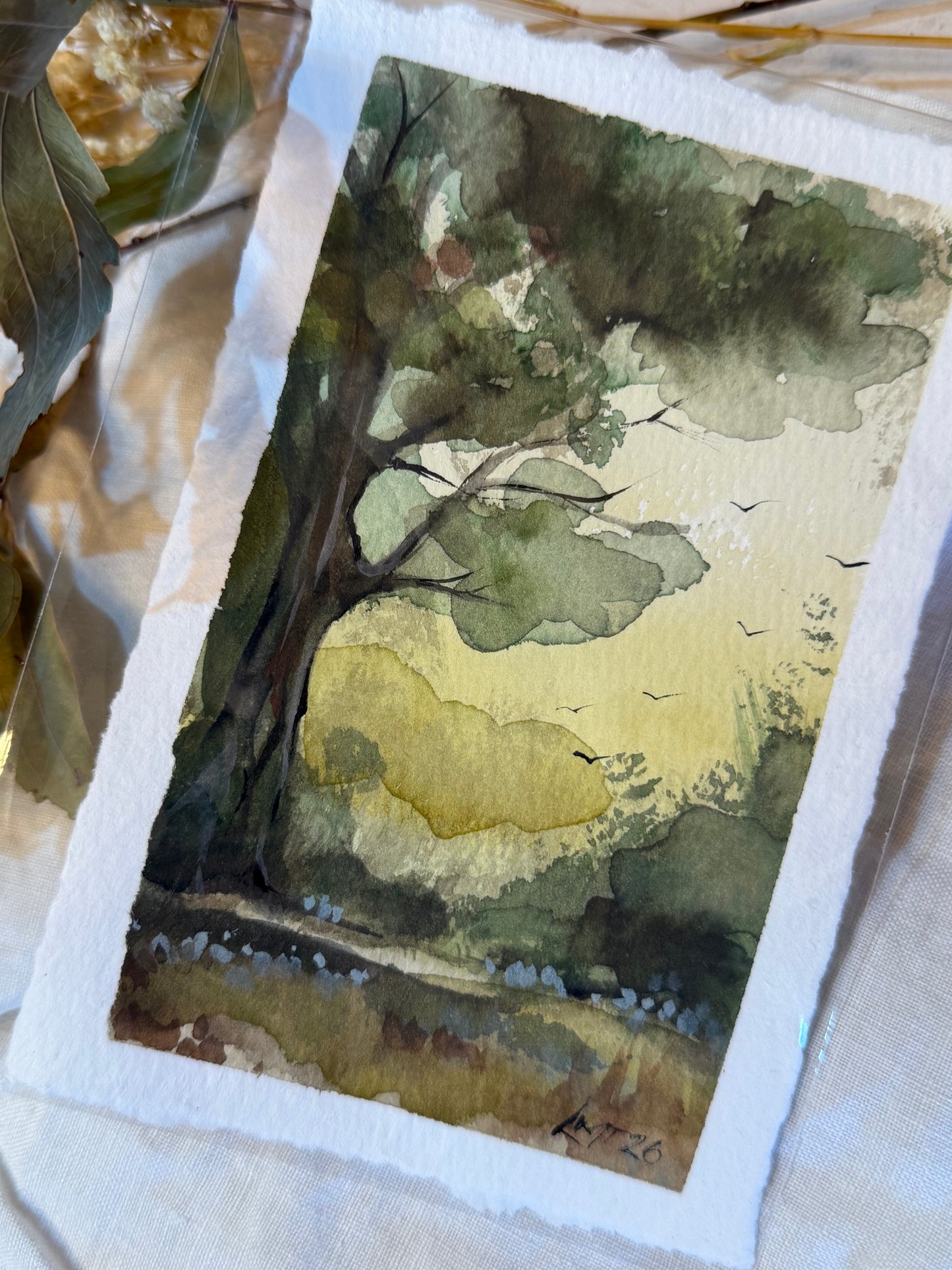 Water Colour; Green Symphony - unframed - Linda Titow