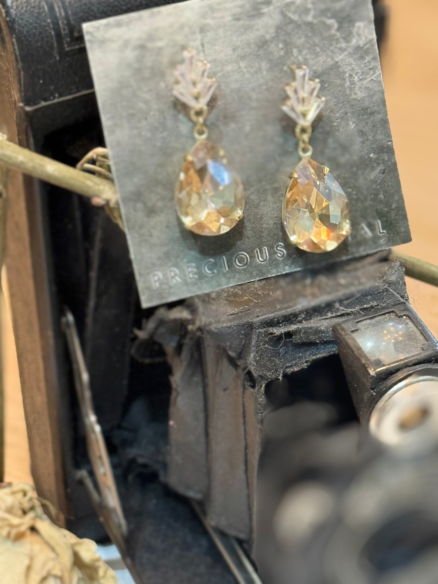 Champagne Crystal Teardrop Earrings