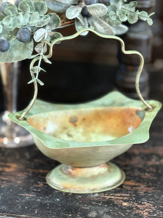 Vintage Green Patina Dish