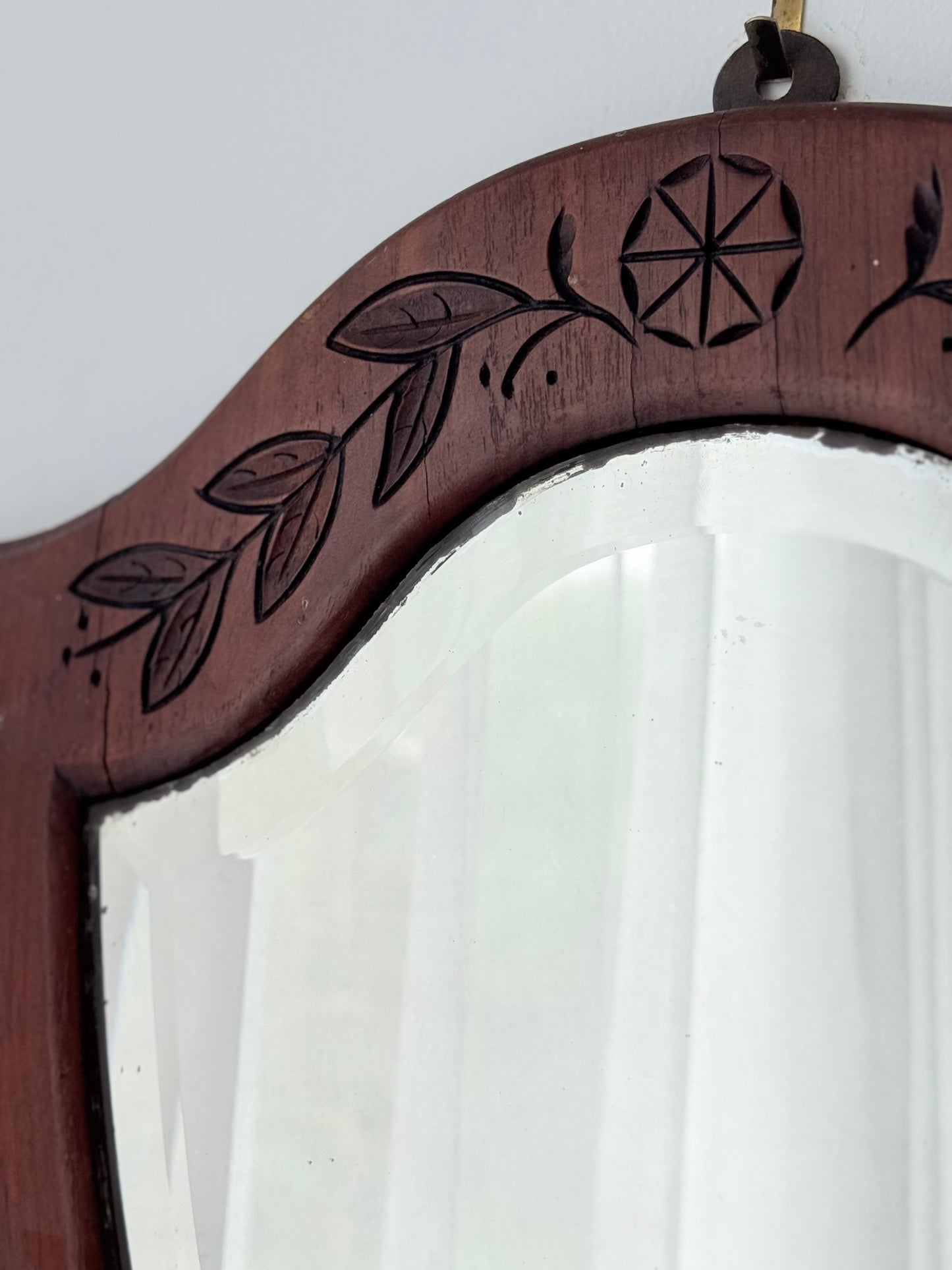 Vintage Shield-Shaped Mirror